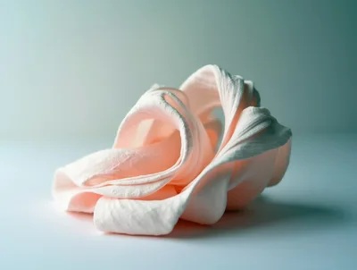 Abstract Sculptural Form Of Soft Pink Fabric