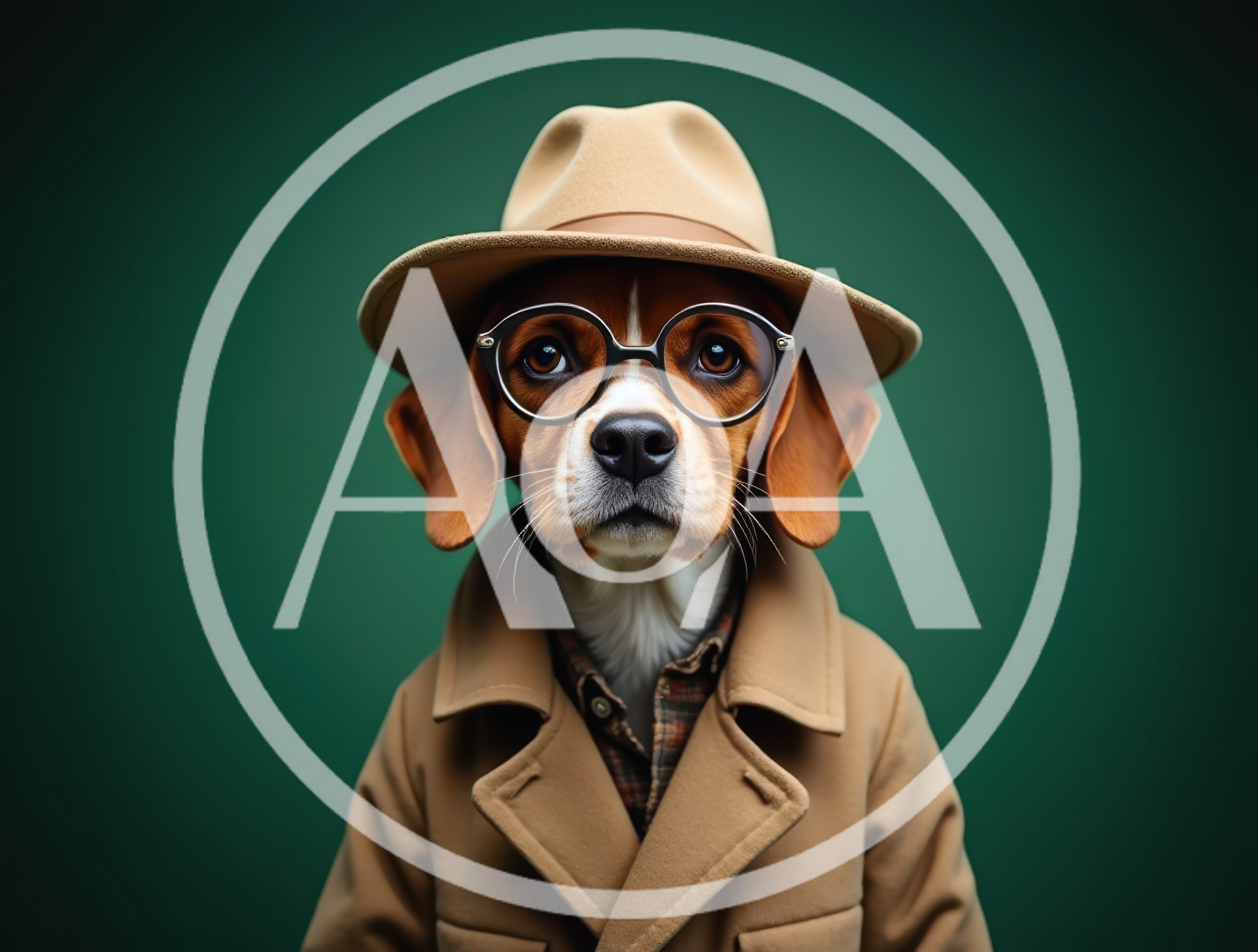 Beagle Dog Dressed As A Detective In A Trench Coat