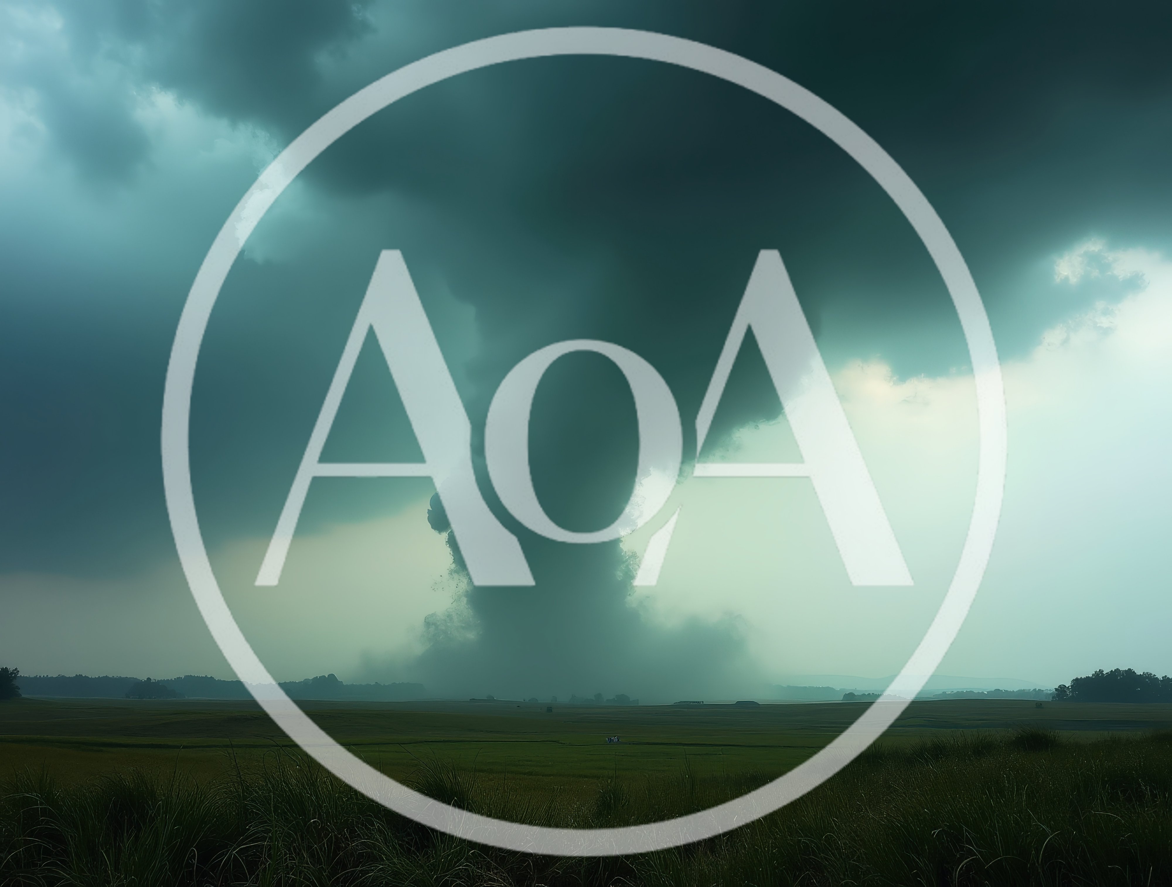 Massive Tornado Touching Down Over Open Rural Field