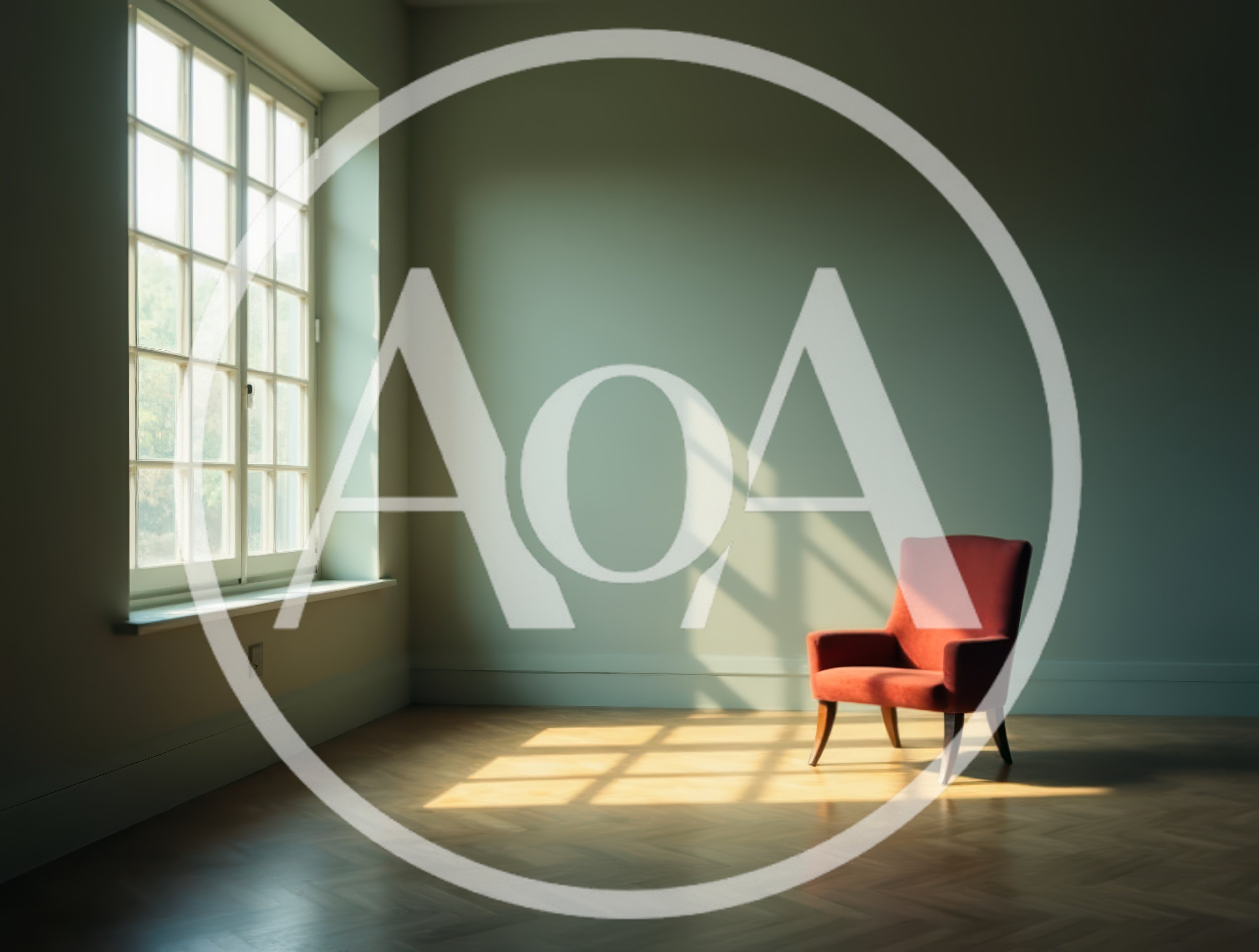 Red Armchair In A Sunlit Minimalist Room