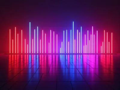 Neon Light Bars Visualizer Background