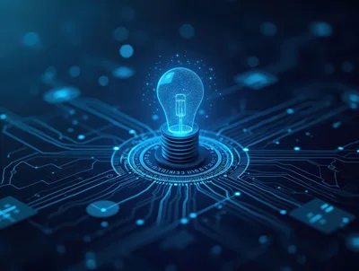 Digital Light Bulb Concept On Circuit Board