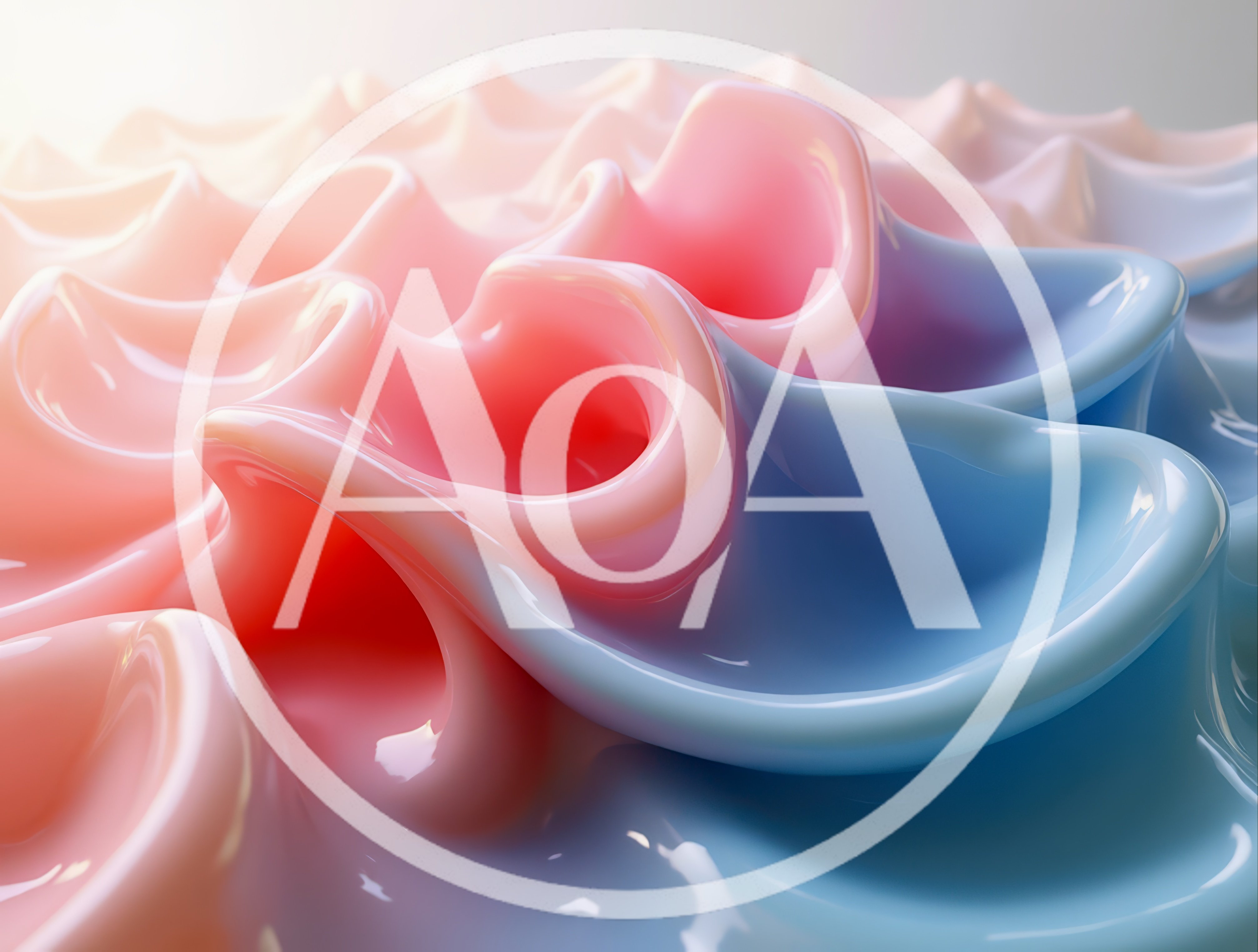 Abstract Swirling Pink And Blue Glossy Cream Texture