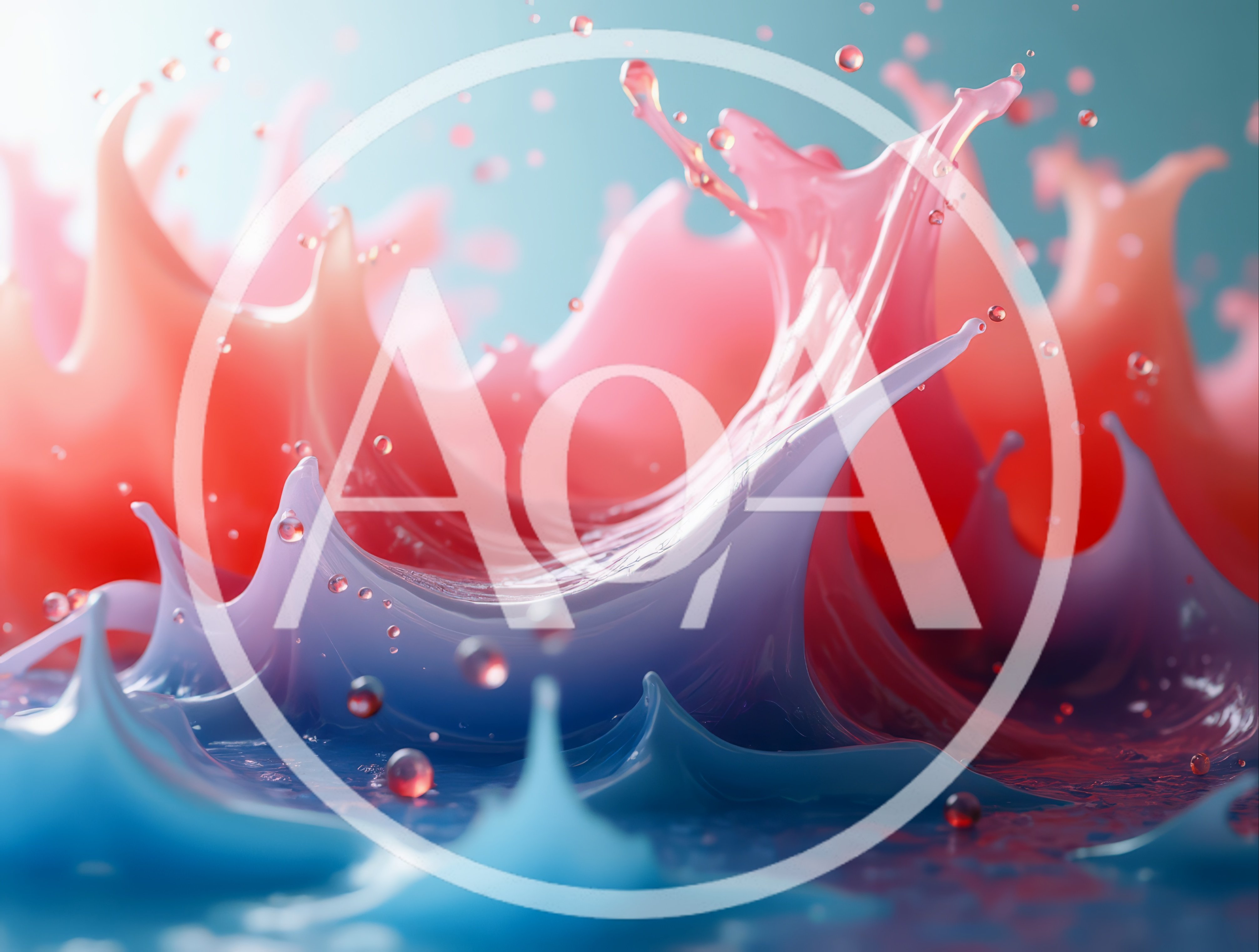 Abstract Liquid Splash of Pink and Blue Paint