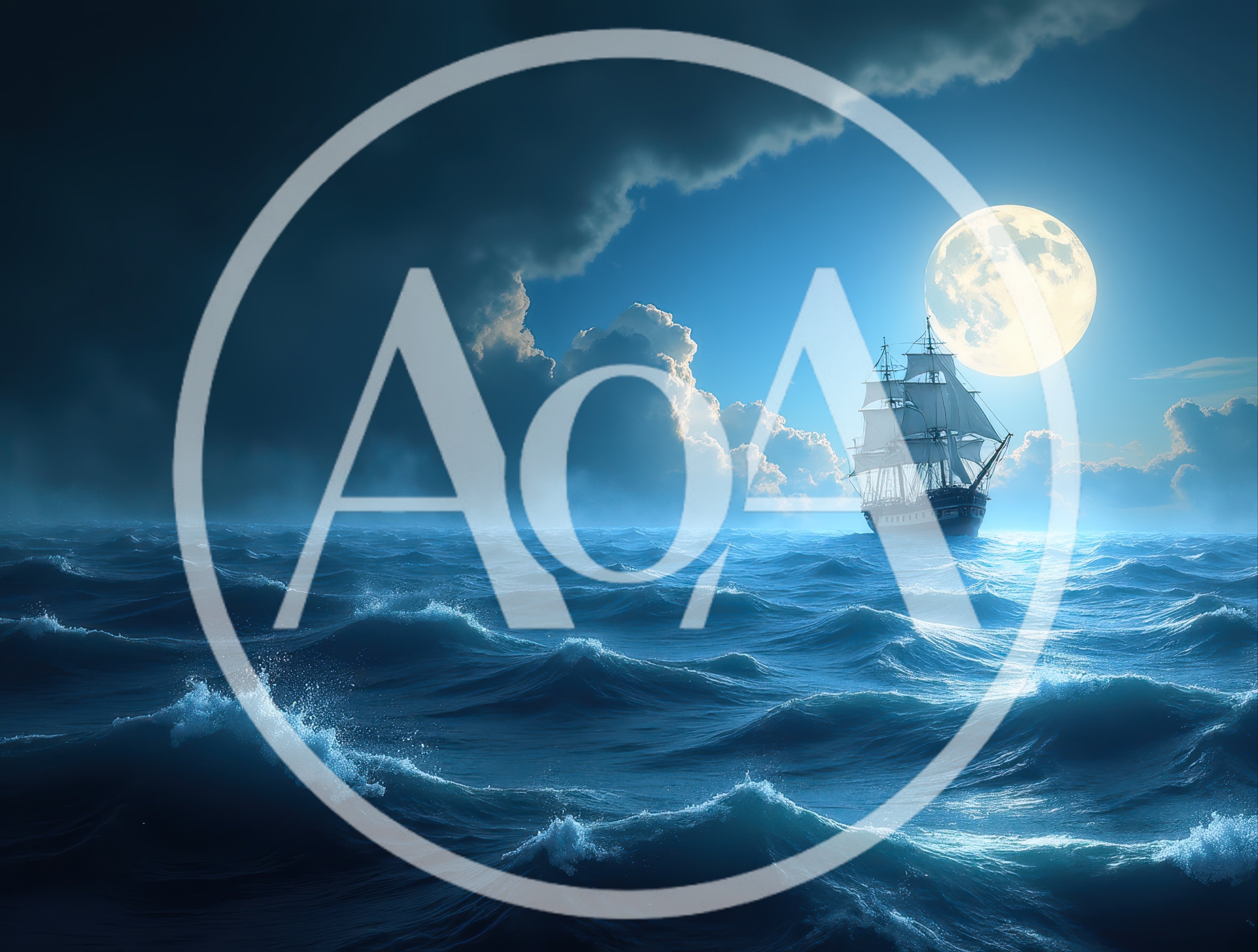 Tall Ship Sailing Under A Full Moon