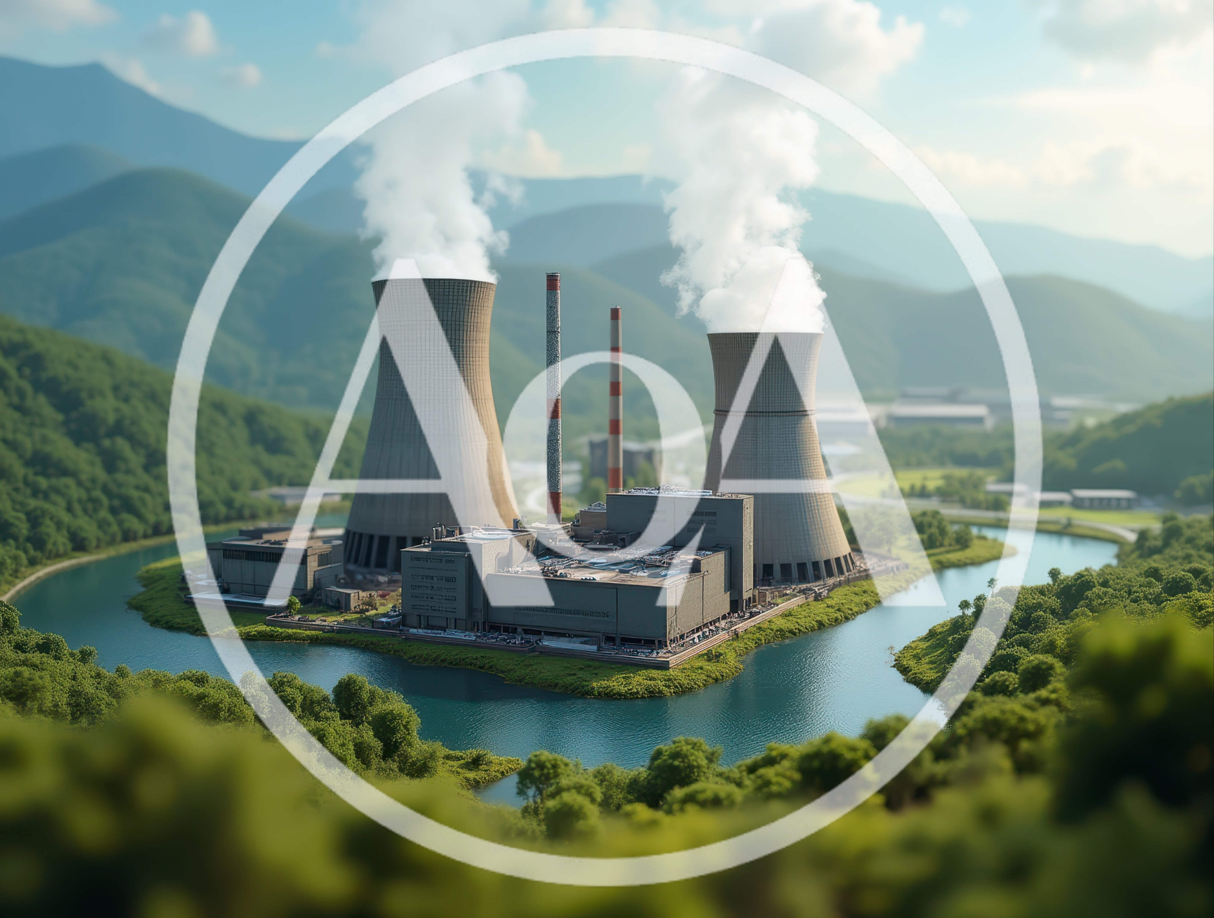 Nuclear Power Plant Situated In A Lush Mountain Valley
