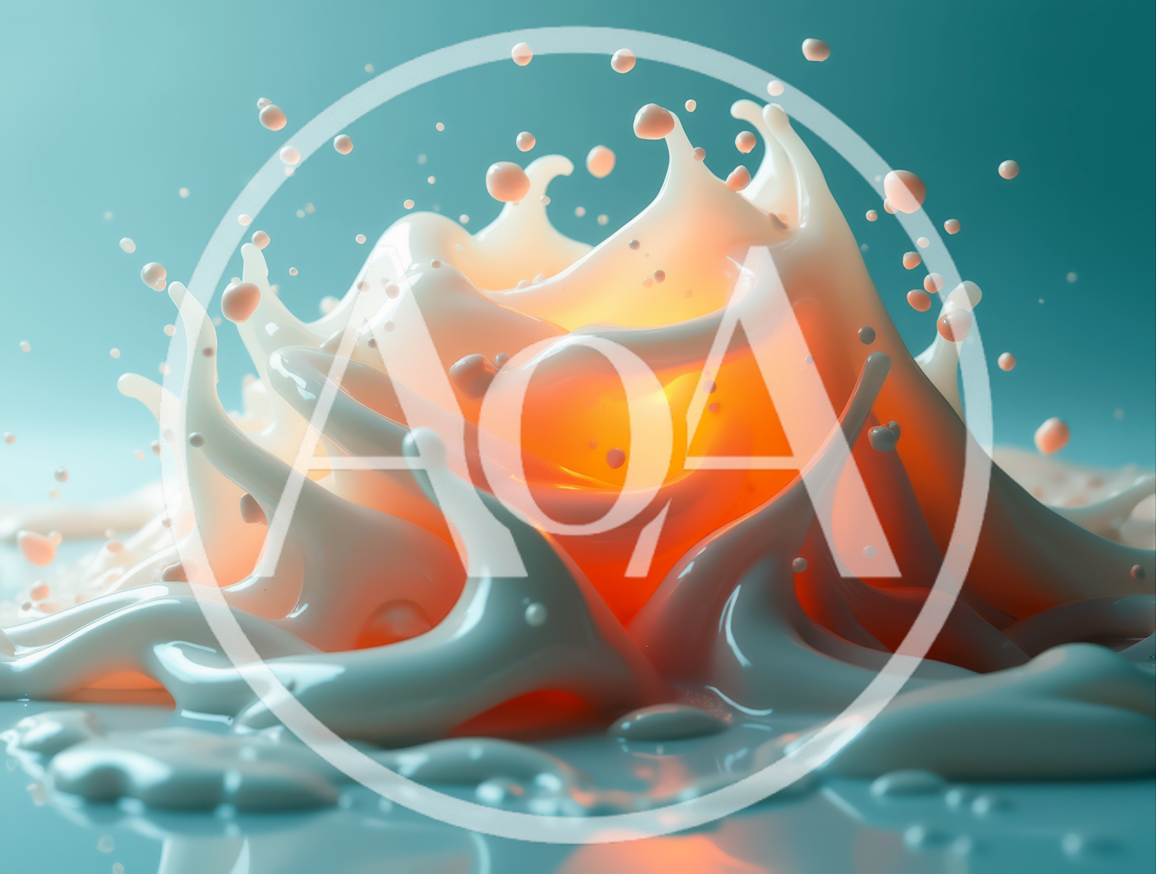 Abstract Liquid Splash With Glowing Orange Core