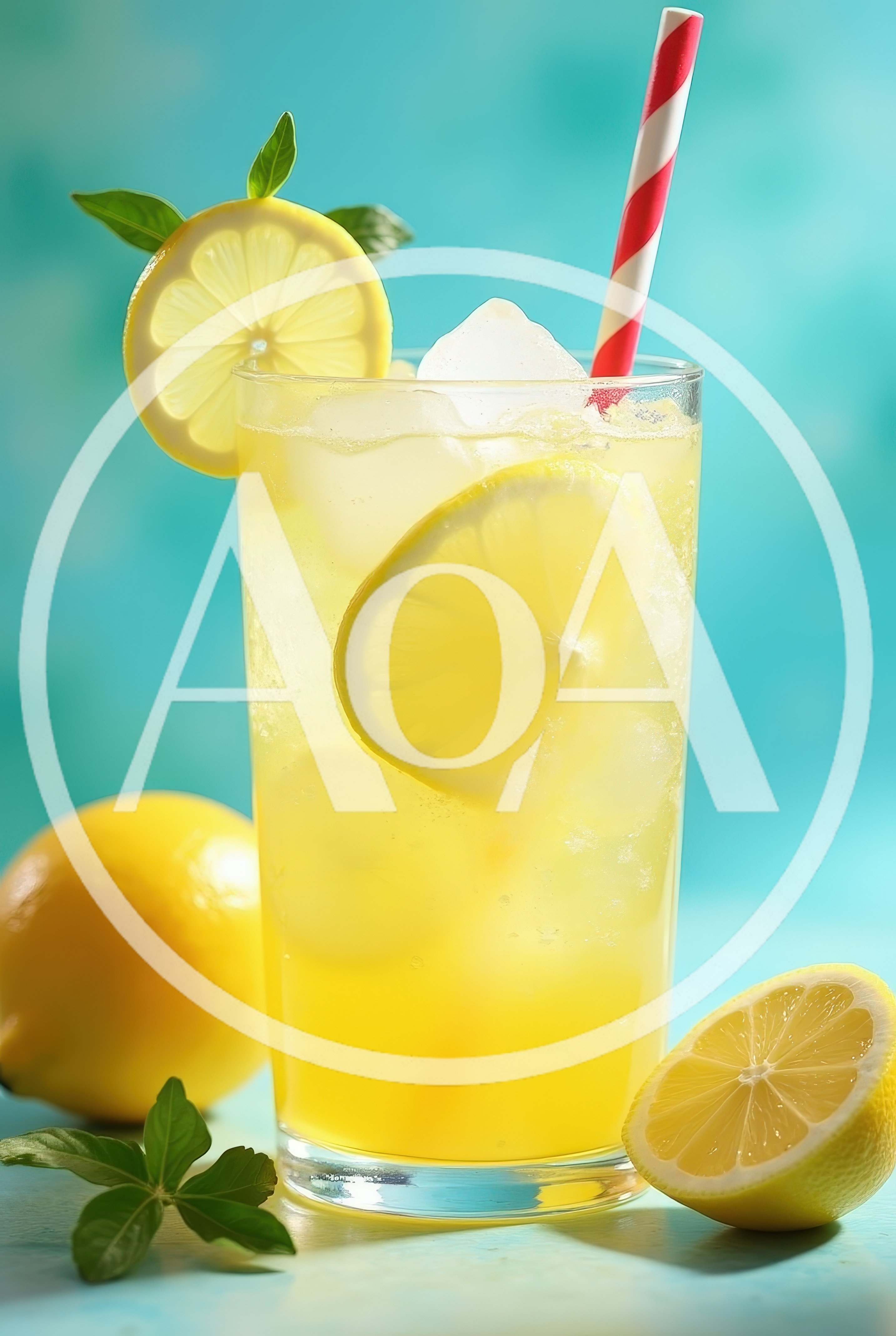 Refreshing Glass Of Lemonade With Fresh Lemon Slices