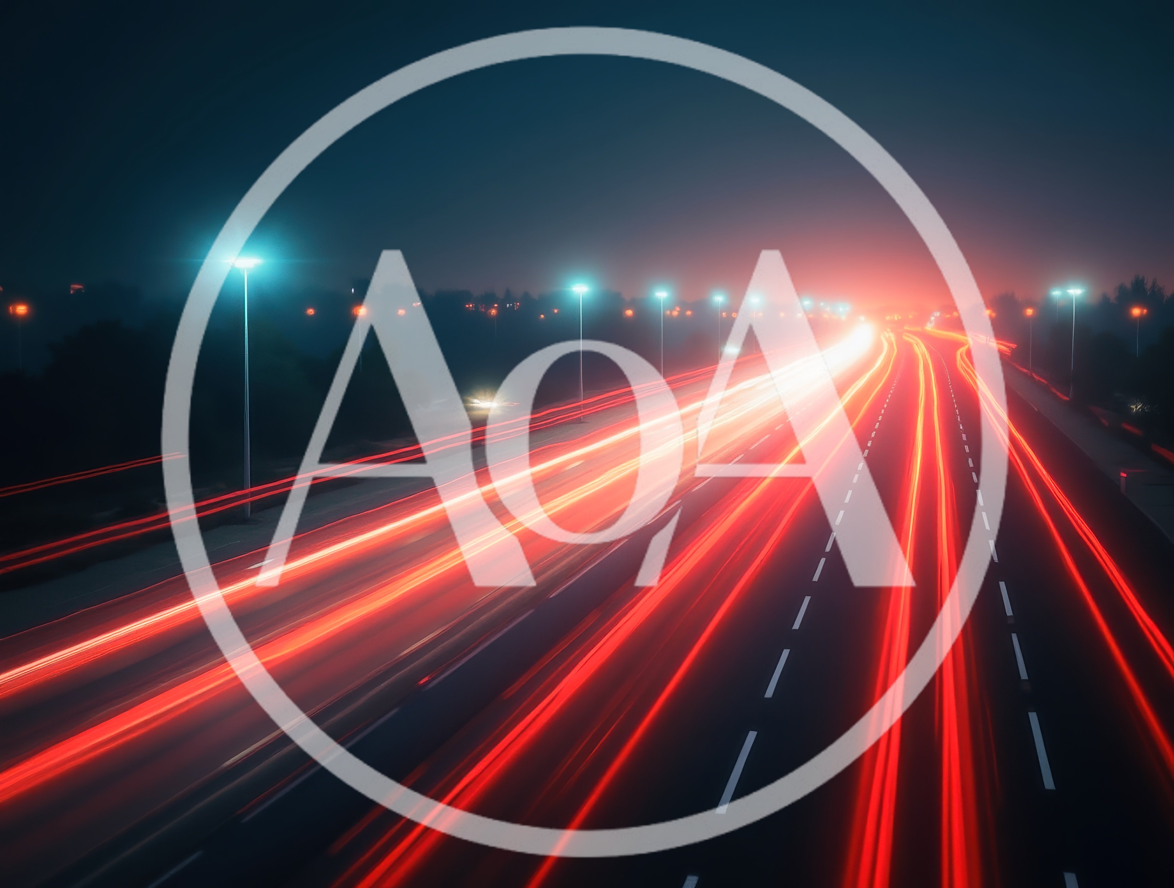 Long Exposure Light Trails On A Busy Highway