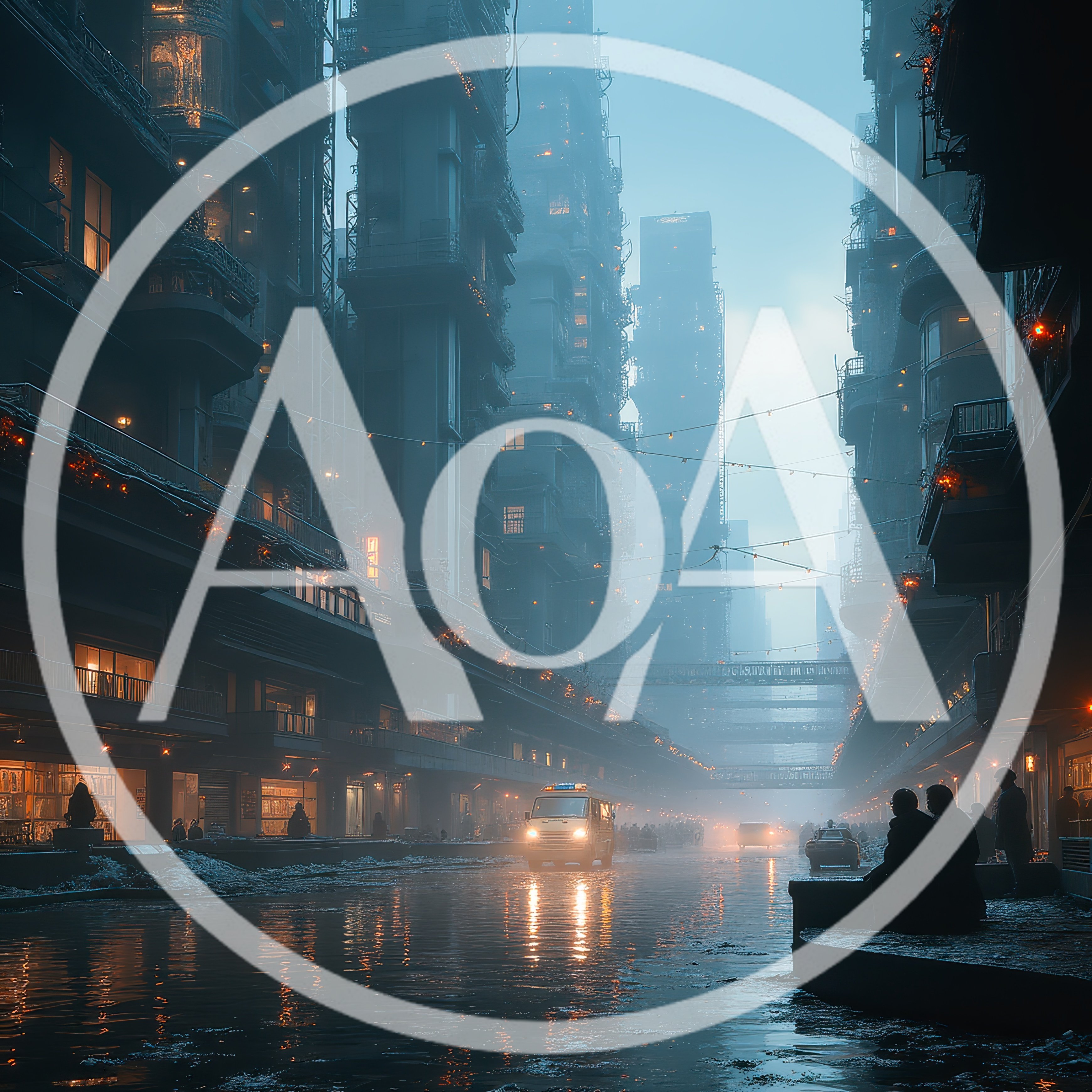 Futuristic Cyberpunk City Street With Foggy Atmosphere