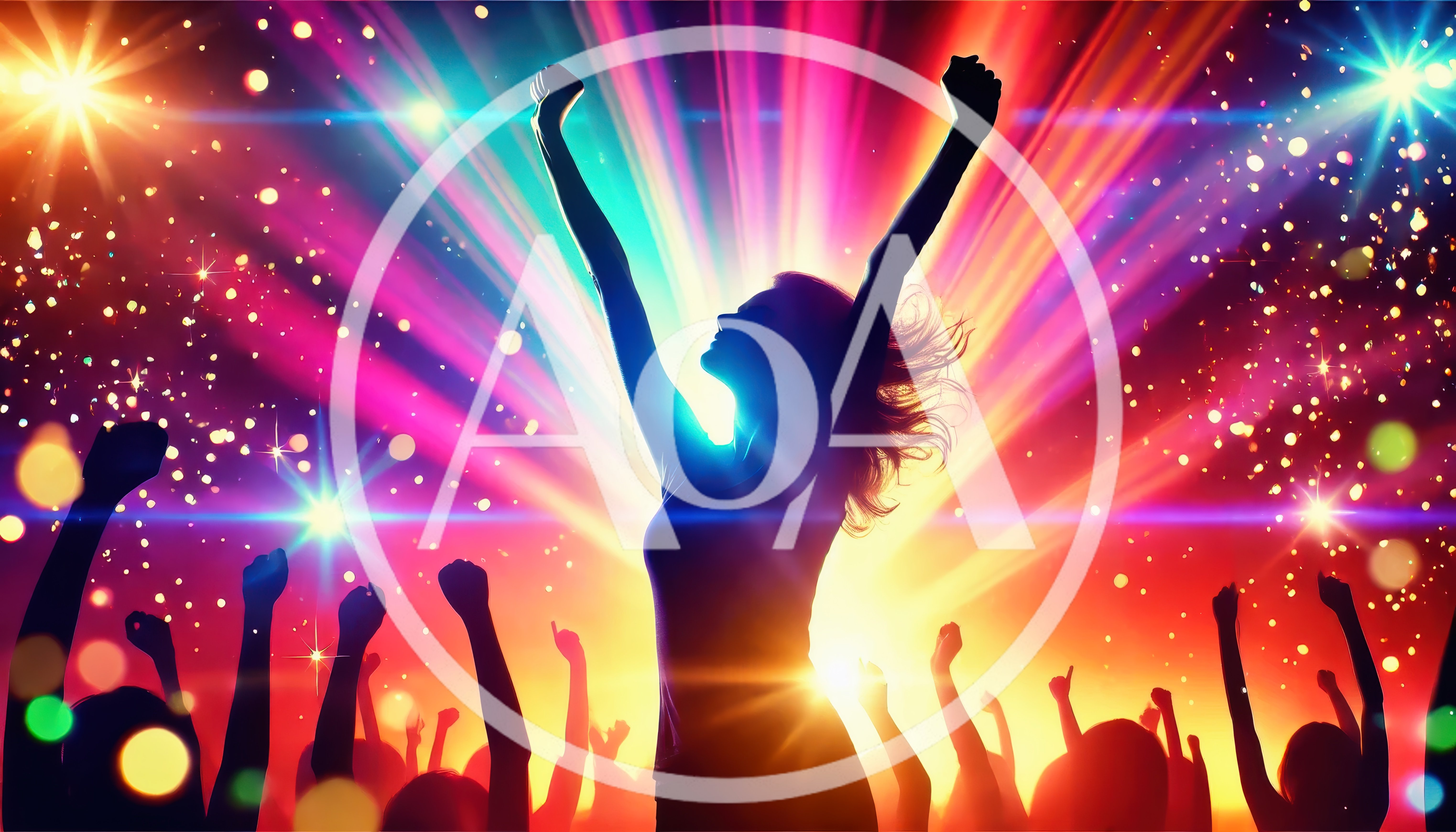 Crowd Celebrating at a Vibrant Music Festival