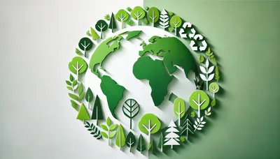 Paper Cutout Earth Globe With Nature Elements