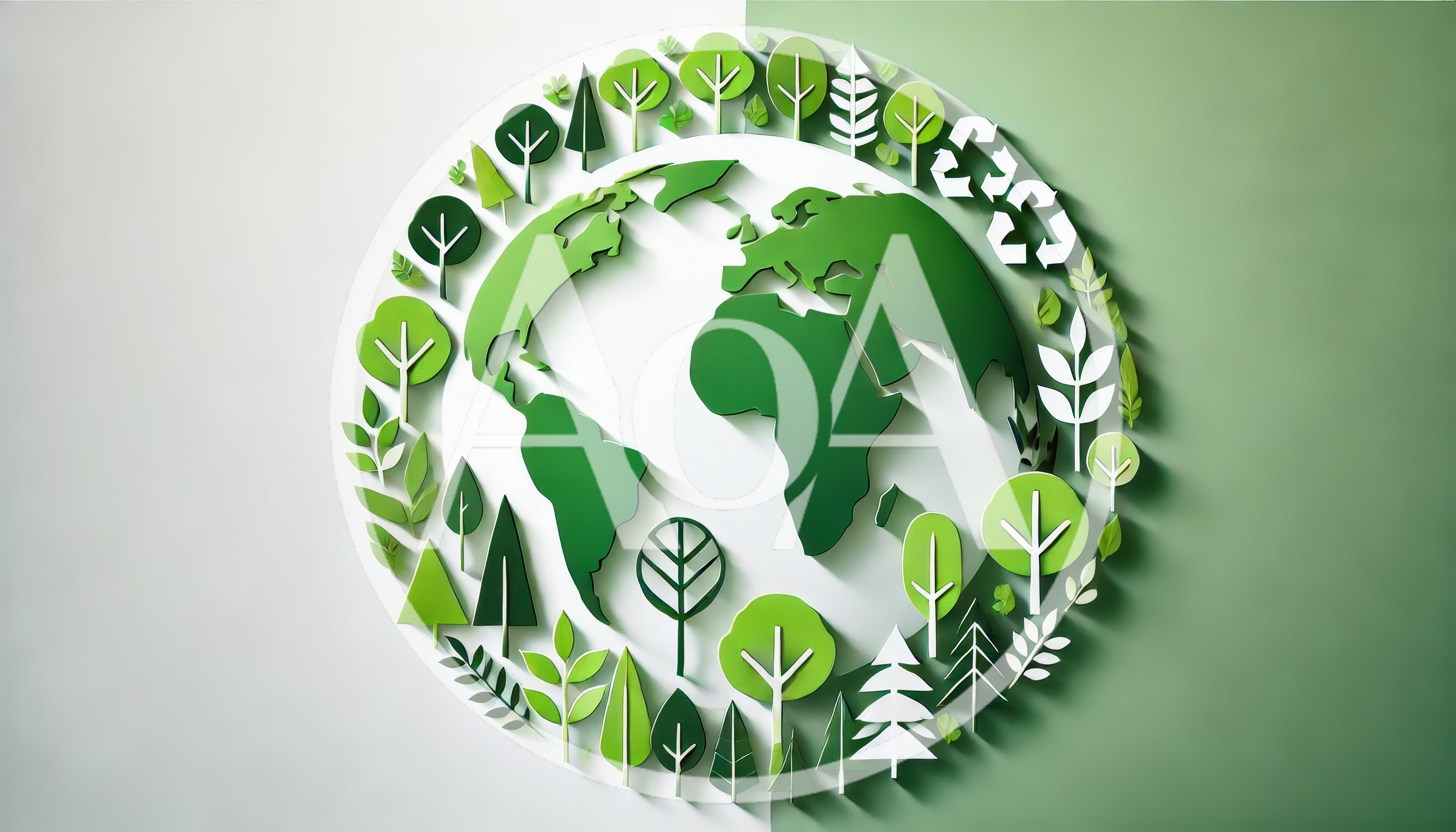 Paper Cutout Earth Globe With Nature Elements