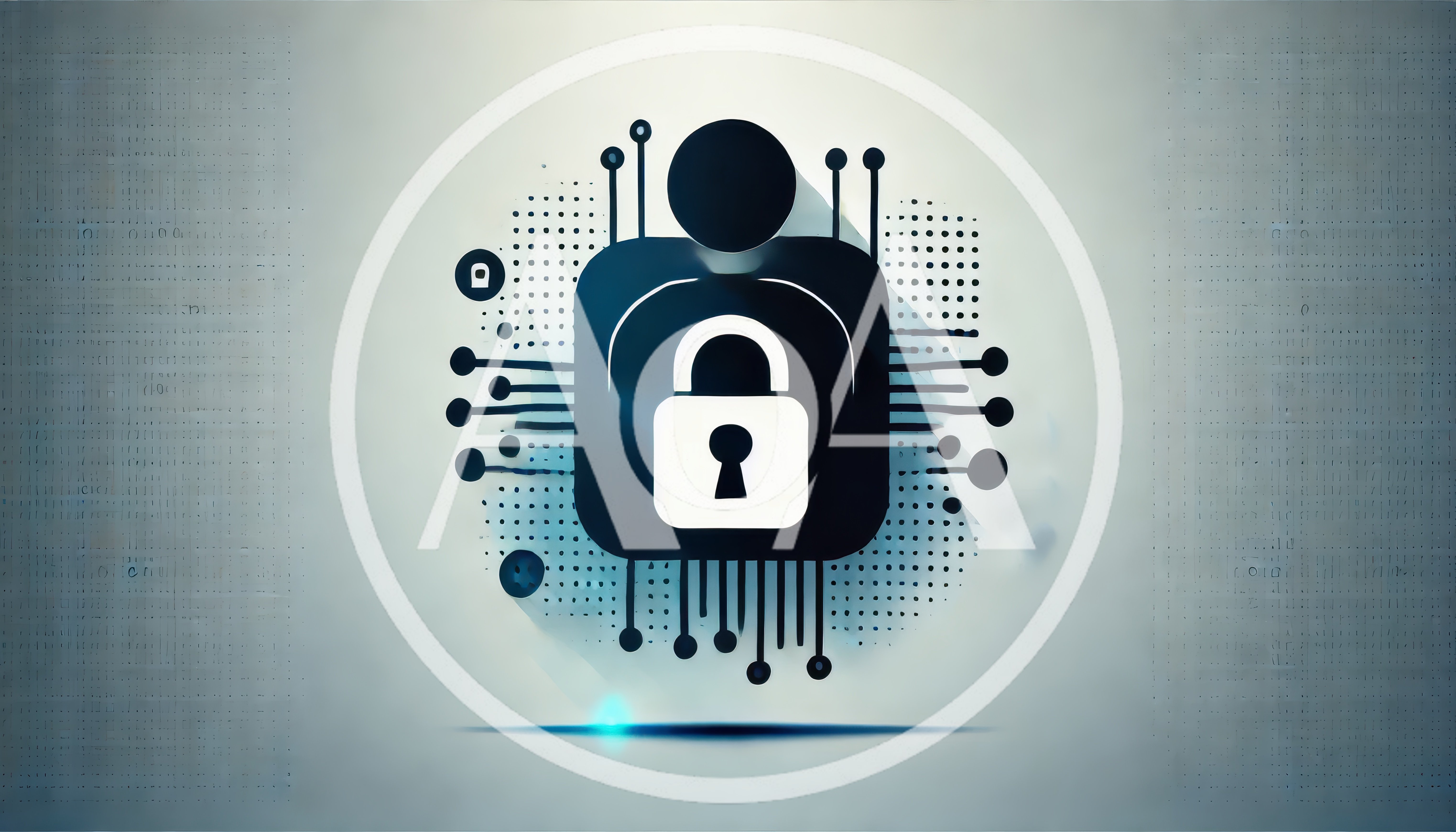 Digital Security Concept With Human Silhouette And Padlock