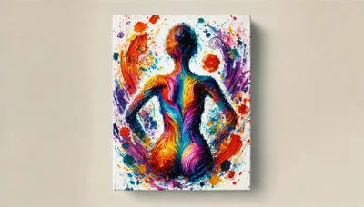 Abstract Oil Painting Of A Colorful Human Silhouette