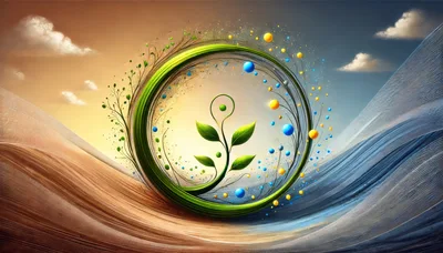 Abstract Digital Art Of A Growing Plant In A Circle