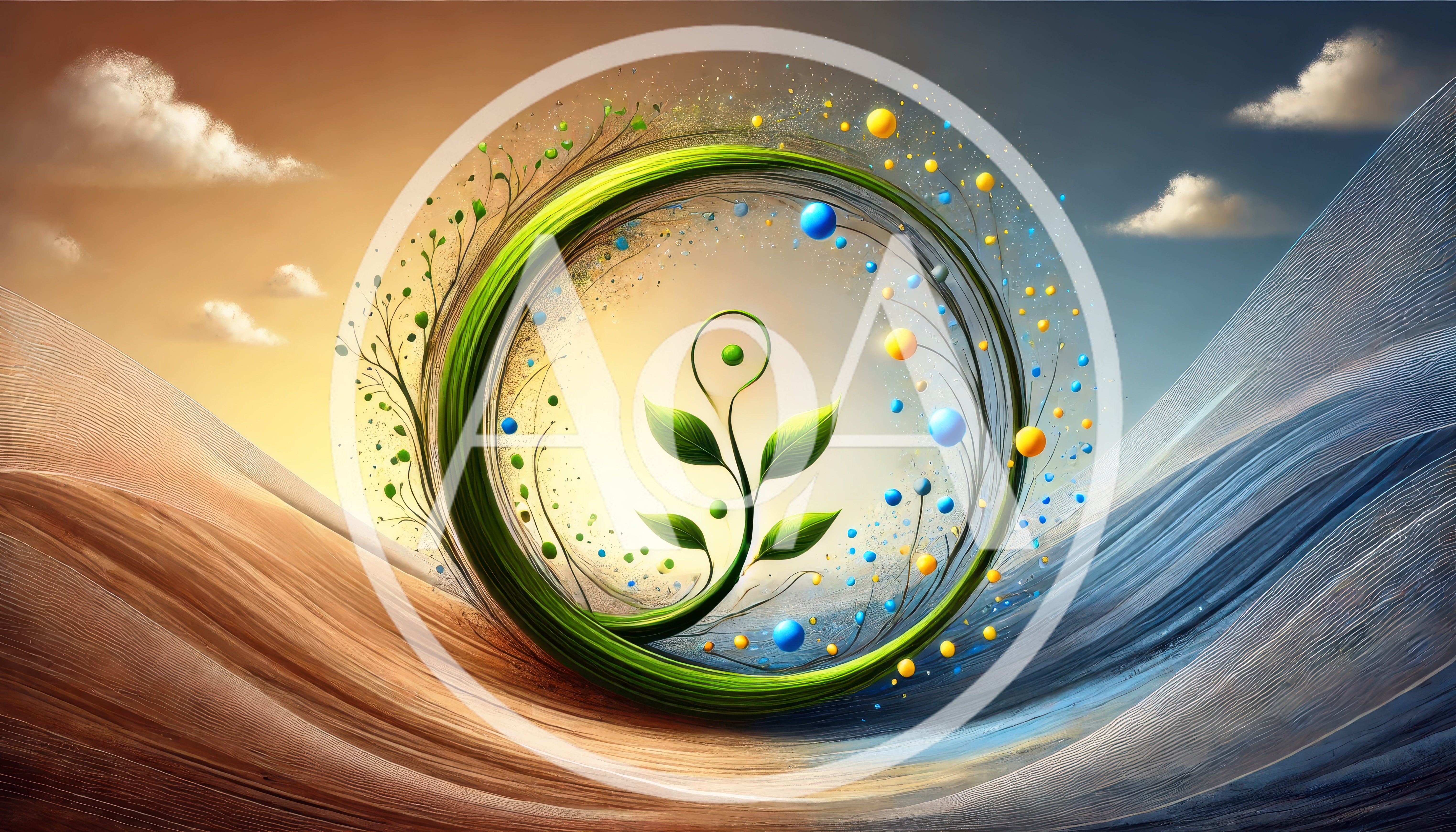 Abstract Digital Art Of A Growing Plant In A Circle