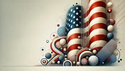 Abstract American Flag Design With Geometric Shapes