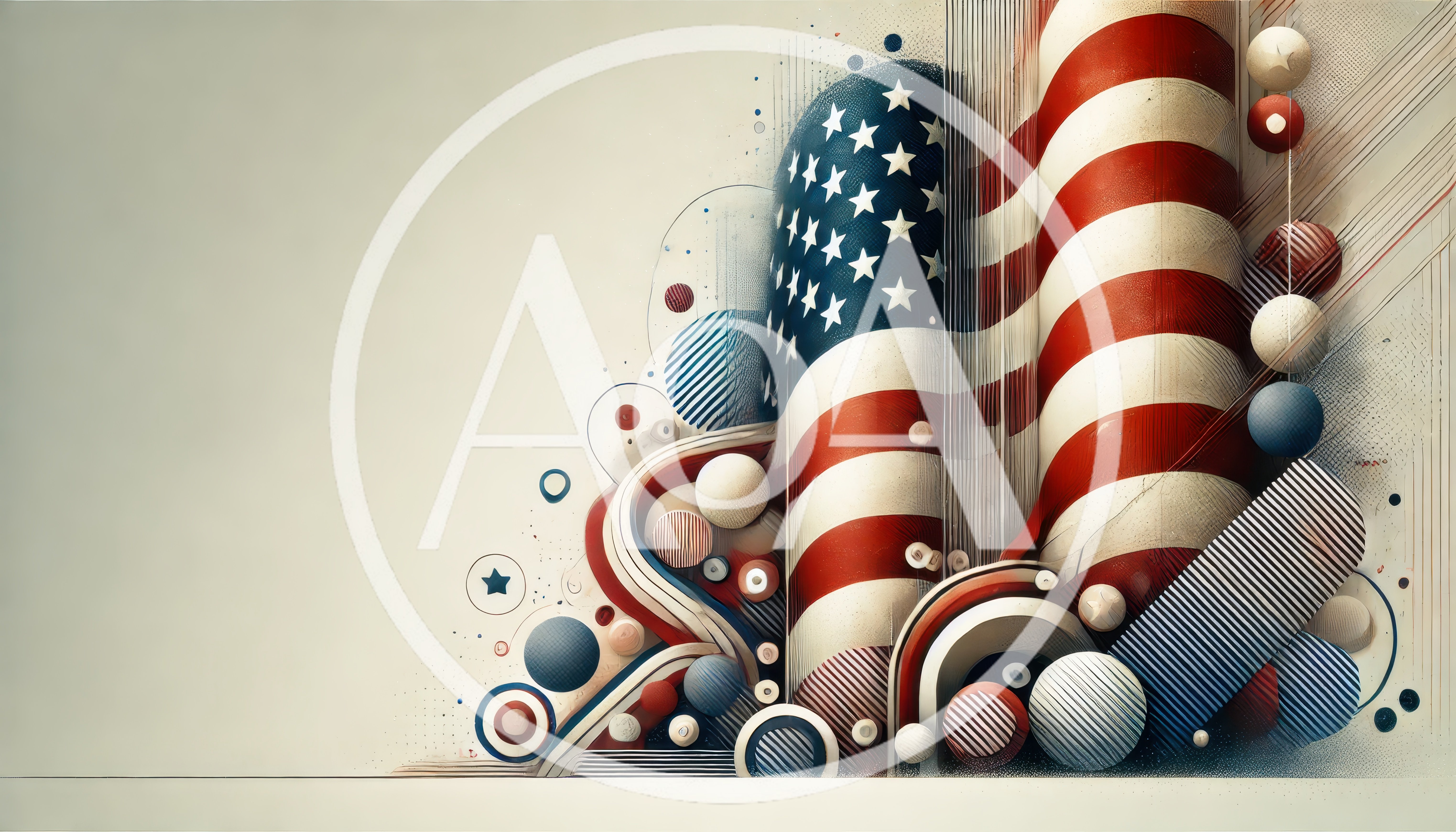 Abstract American Flag Design With Geometric Shapes
