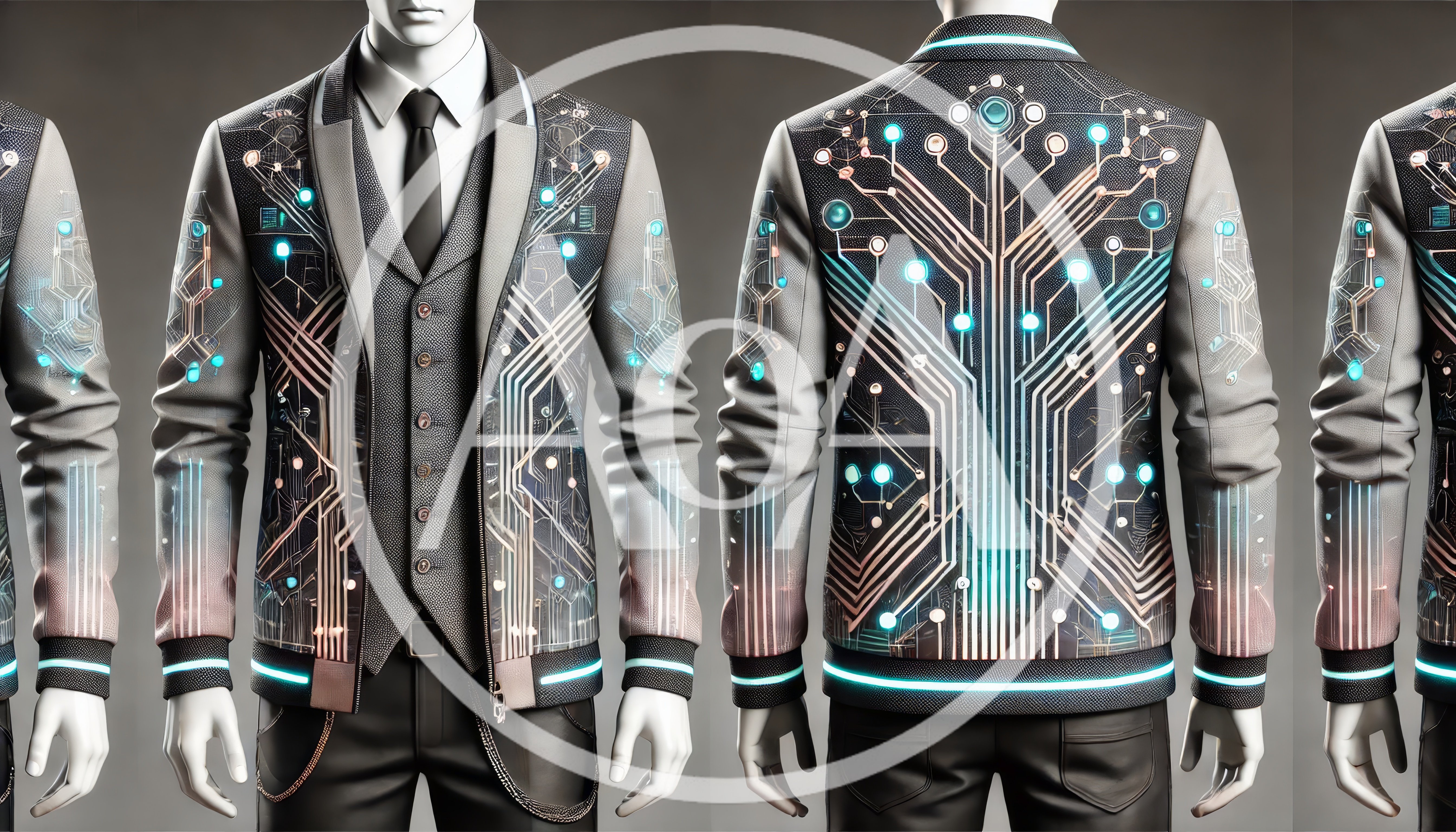 Futuristic Cybernetic Suit Display On Mannequins