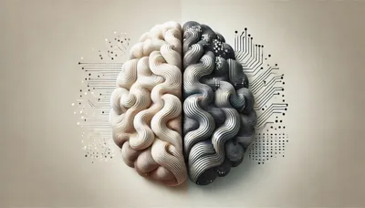 Conceptual Split Brain Illustration With Digital Circuitry