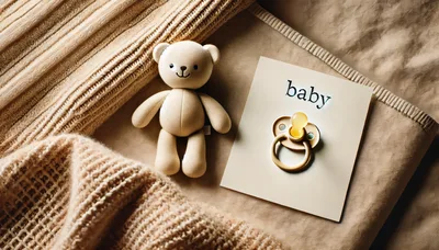 Teddy Bear and Pacifier on Baby Blanket