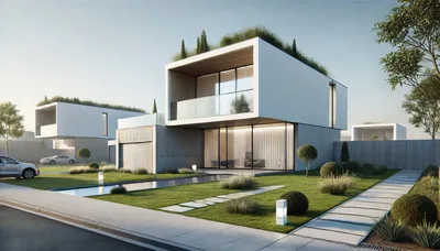 Modern Luxury Residential Houses With Green Roofs