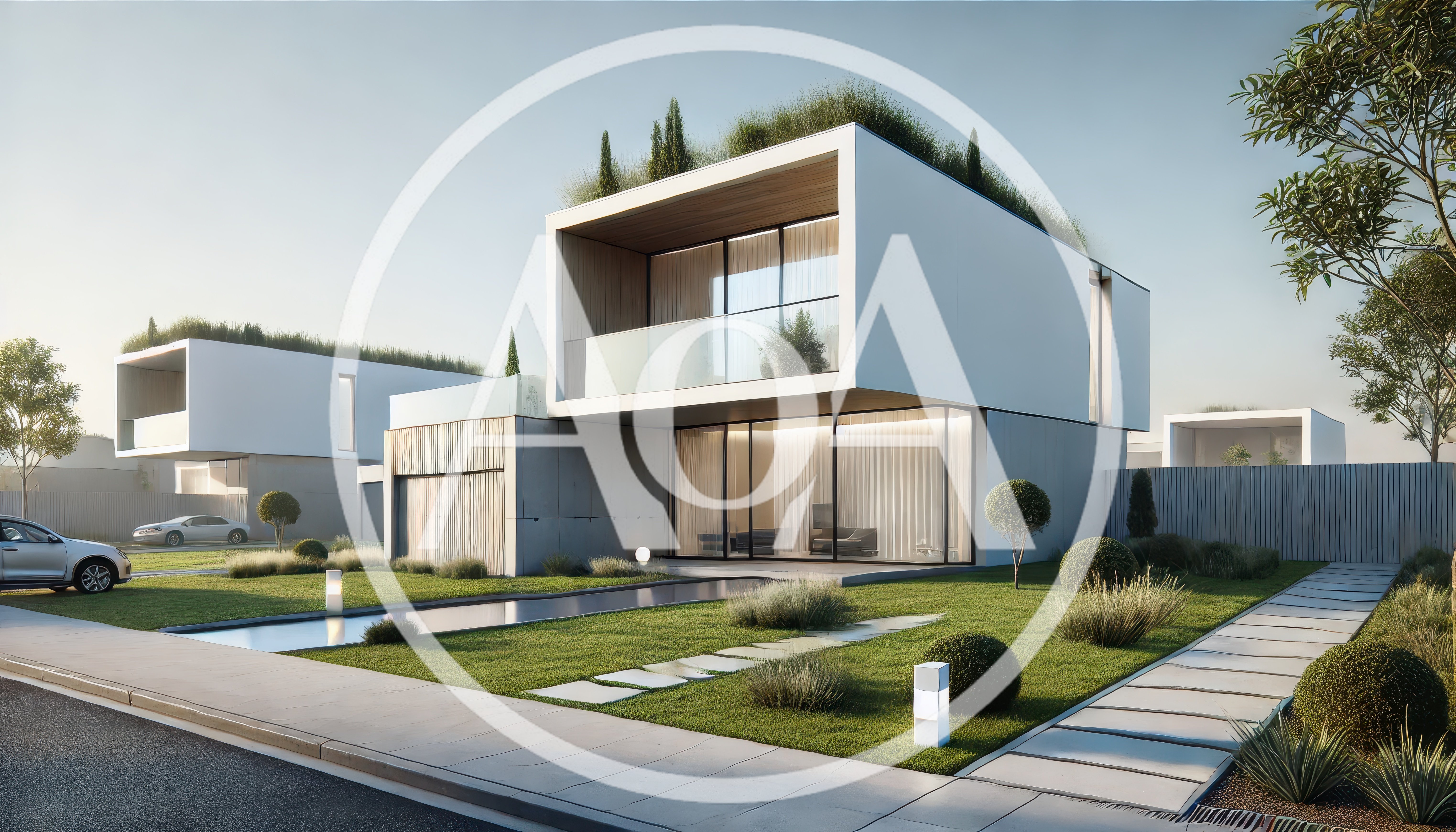 Modern Luxury Residential Houses With Green Roofs