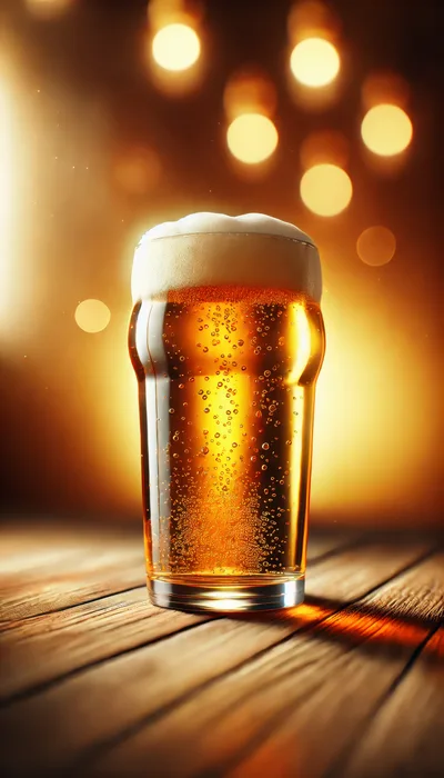 Pint Of Golden Beer On A Wooden Table