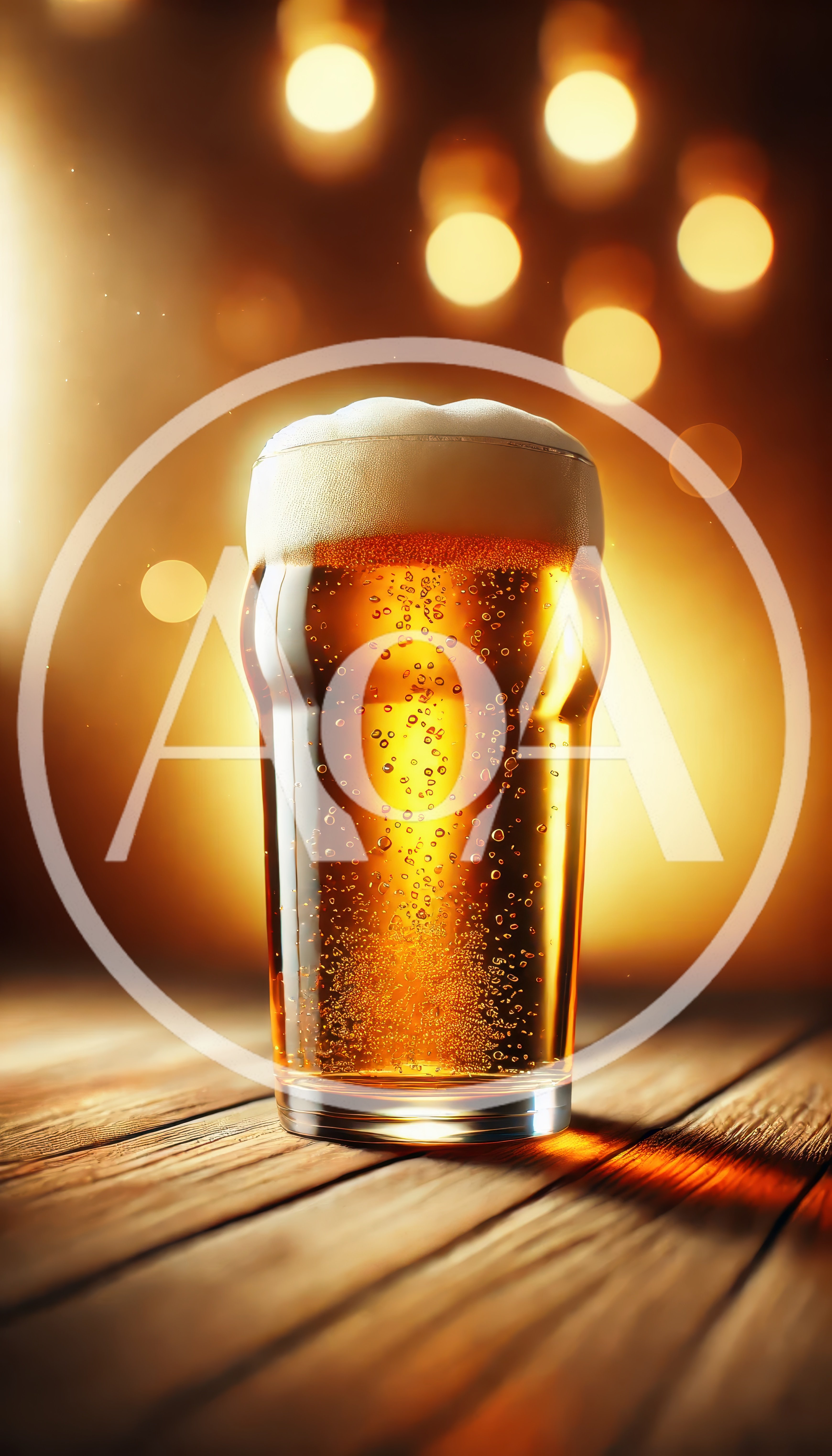 Pint Of Golden Beer On A Wooden Table