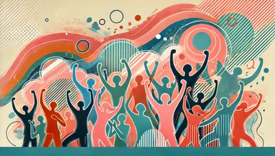 Abstract Illustration Of A Cheering Crowd