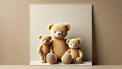 Three Cute Teddy Bears Sitting Together