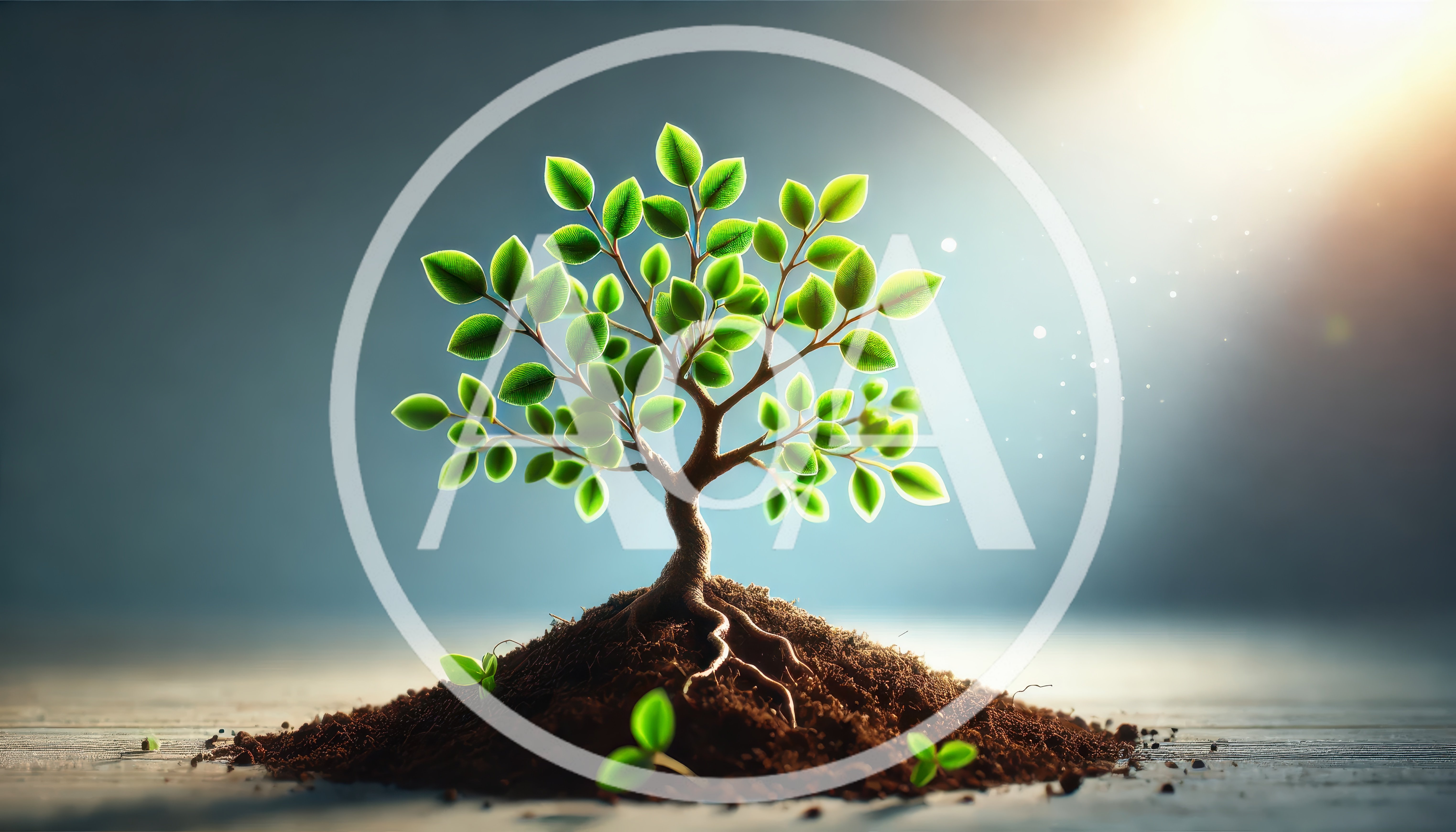 Small Green Tree Growing From A Soil Mound