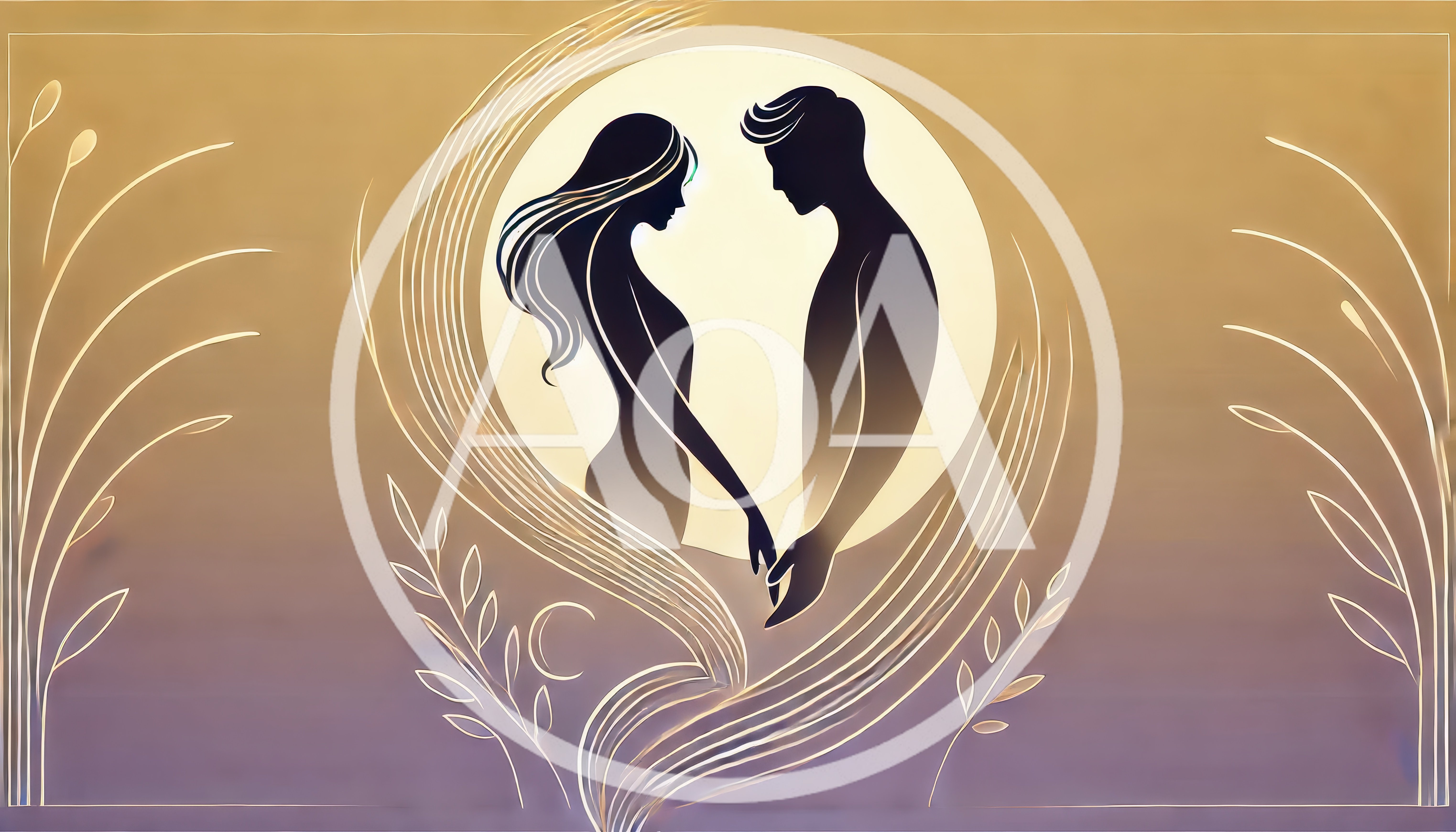 Romantic Silhouette Of A Couple Holding Hands