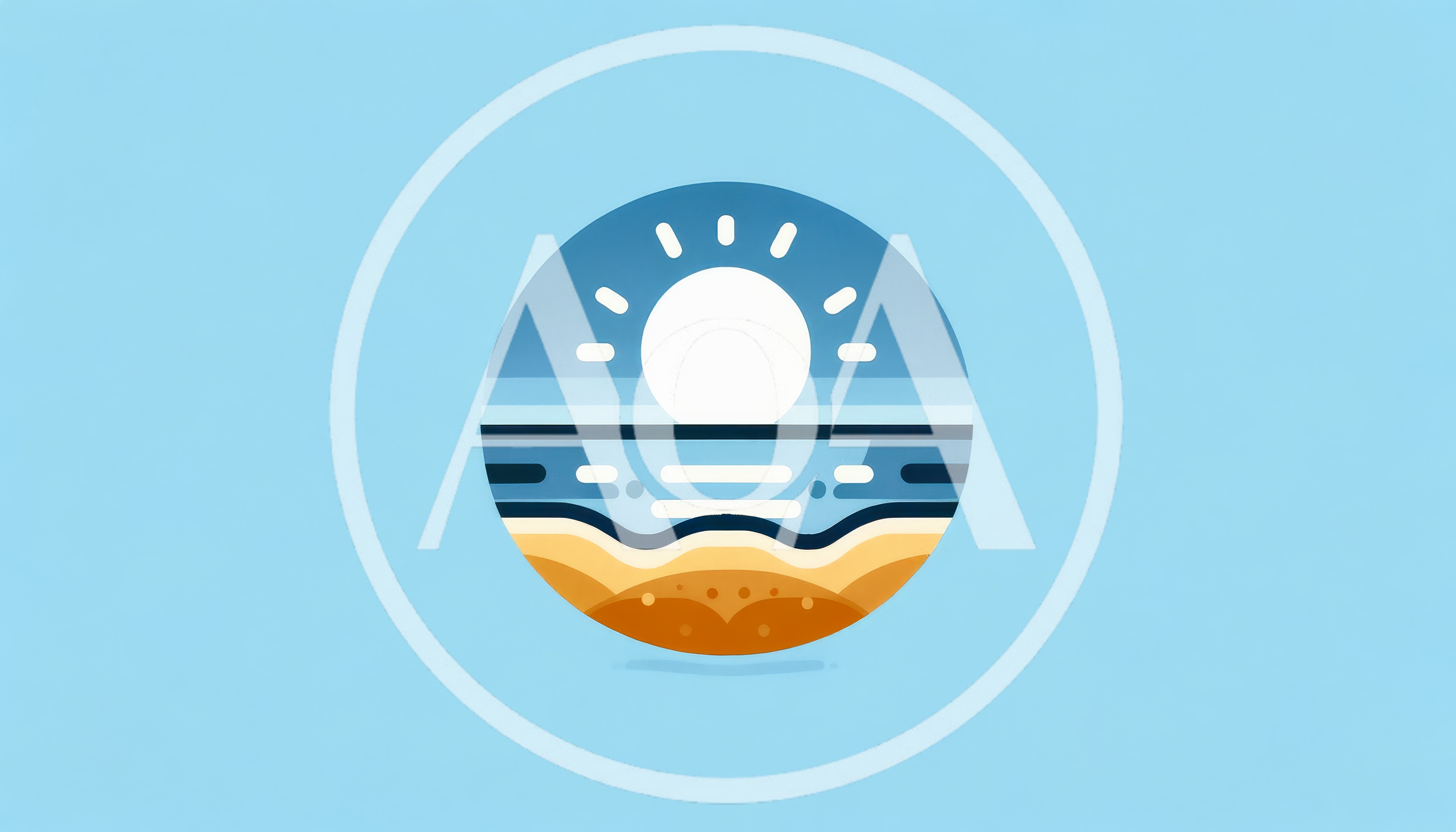 Minimalist Flat Vector Illustration Of A Beach Sunset