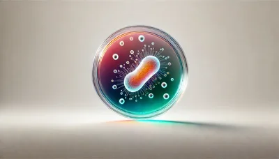 Microscopic Bacterium Inside A Glass Petri Dish