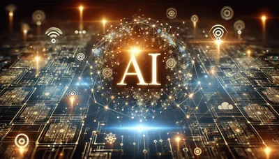 Digital AI Concept With Glowing Network Sphere