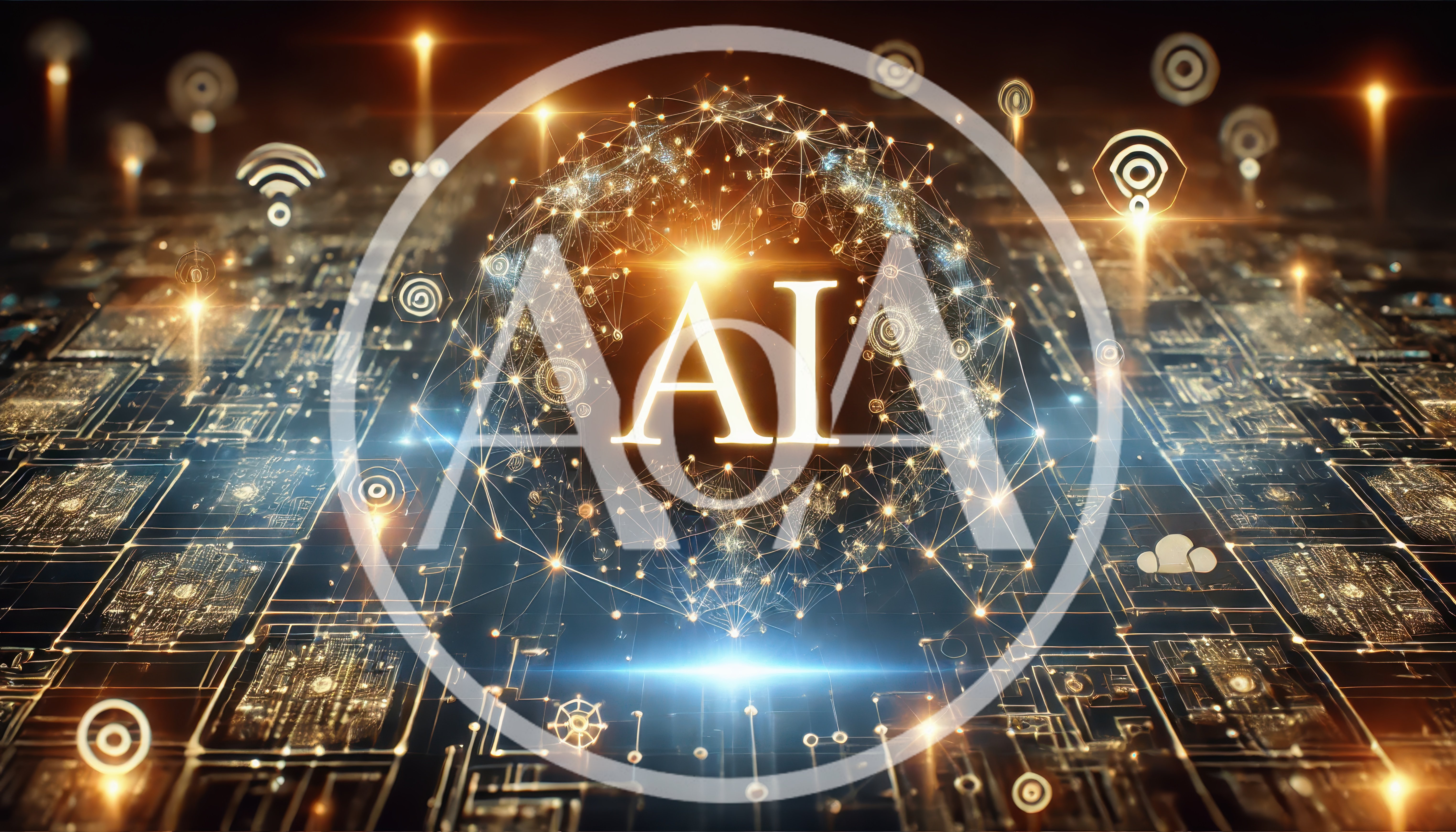 Digital AI Concept With Glowing Network Sphere