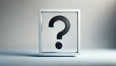 3D Rendered Question Mark Inside A Silver Frame