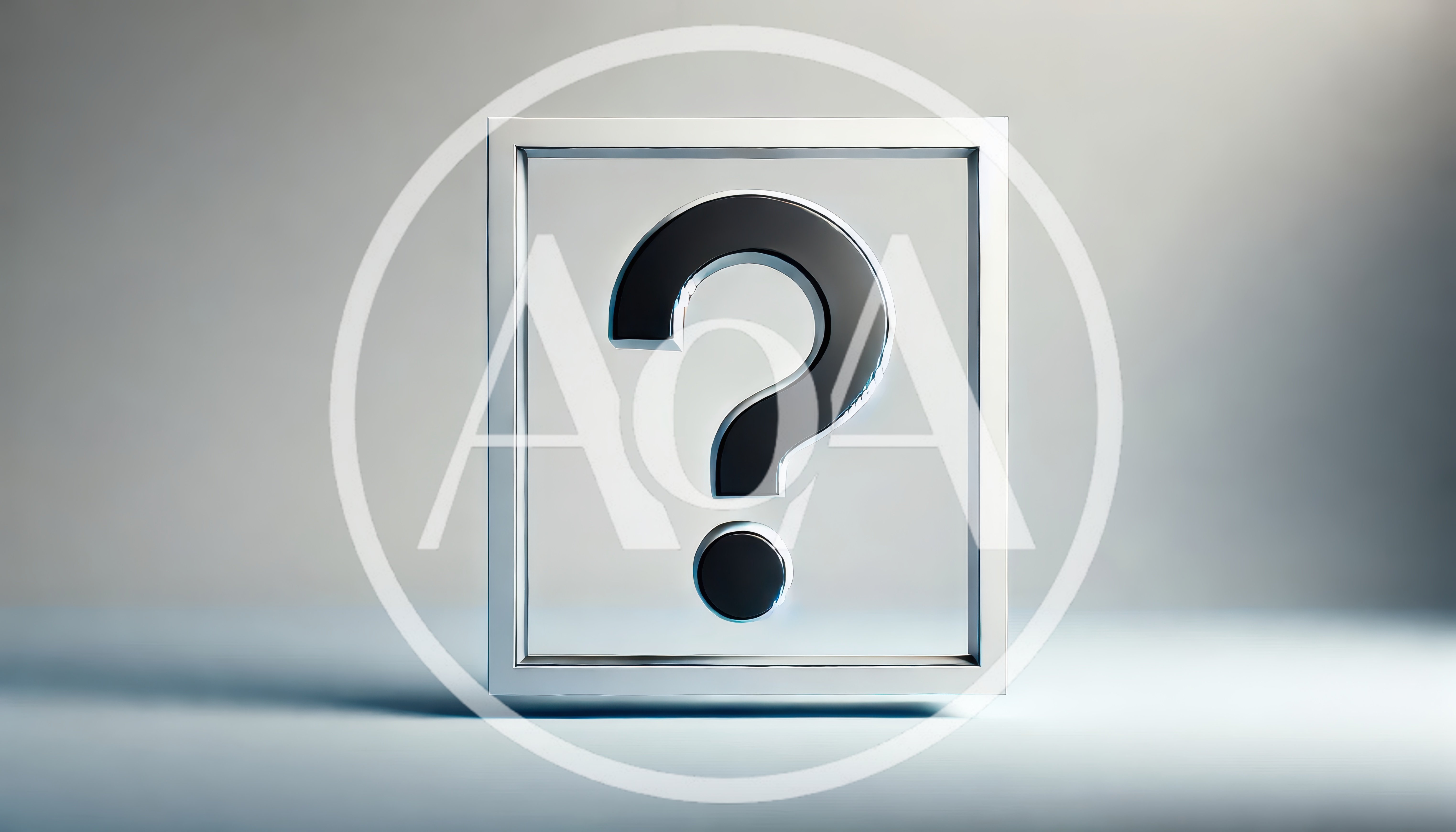 3D Rendered Question Mark Inside A Silver Frame