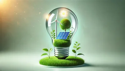 Eco Friendly Light Bulb With Renewable Energy Sources