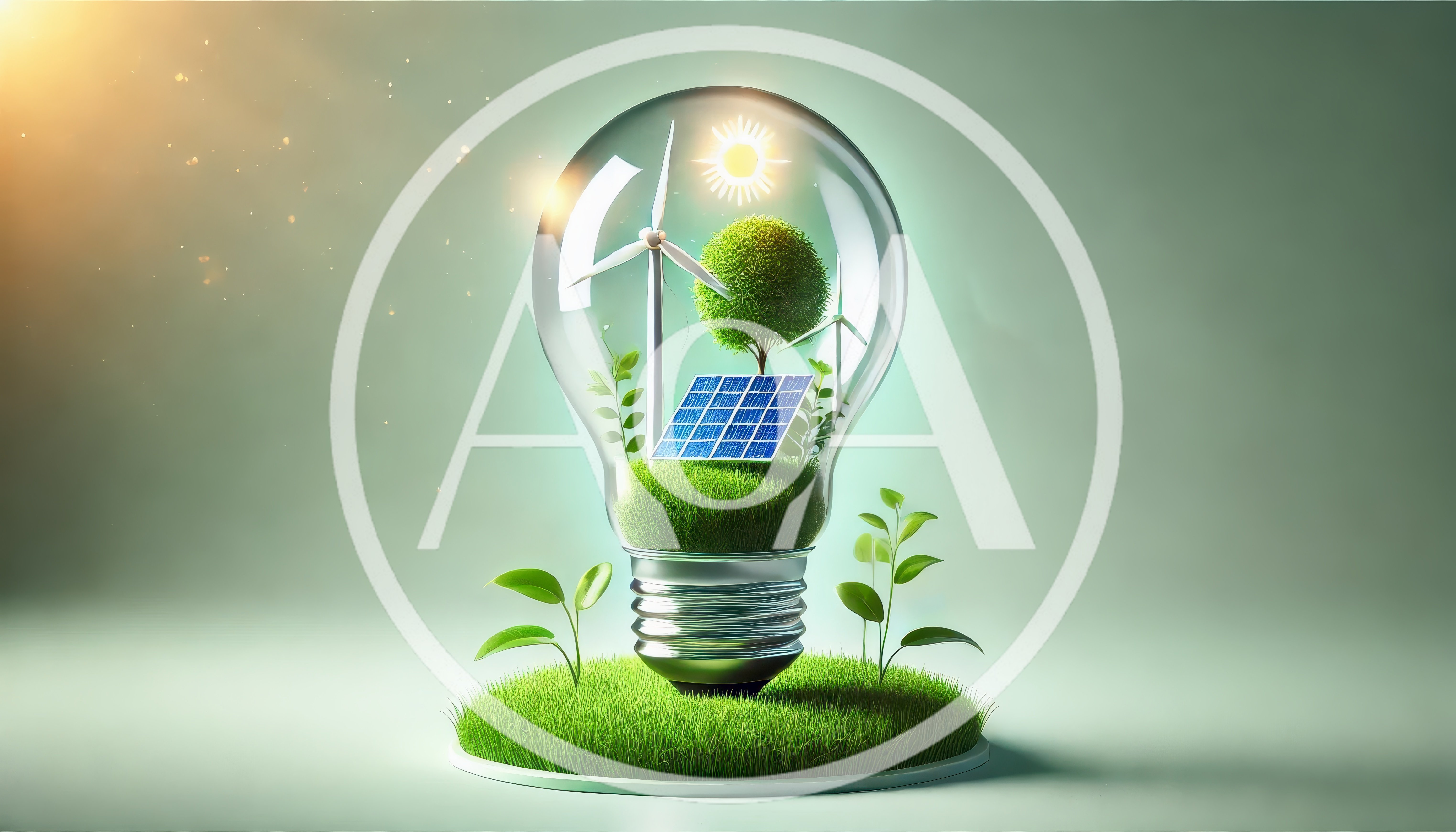 Eco Friendly Light Bulb With Renewable Energy Sources