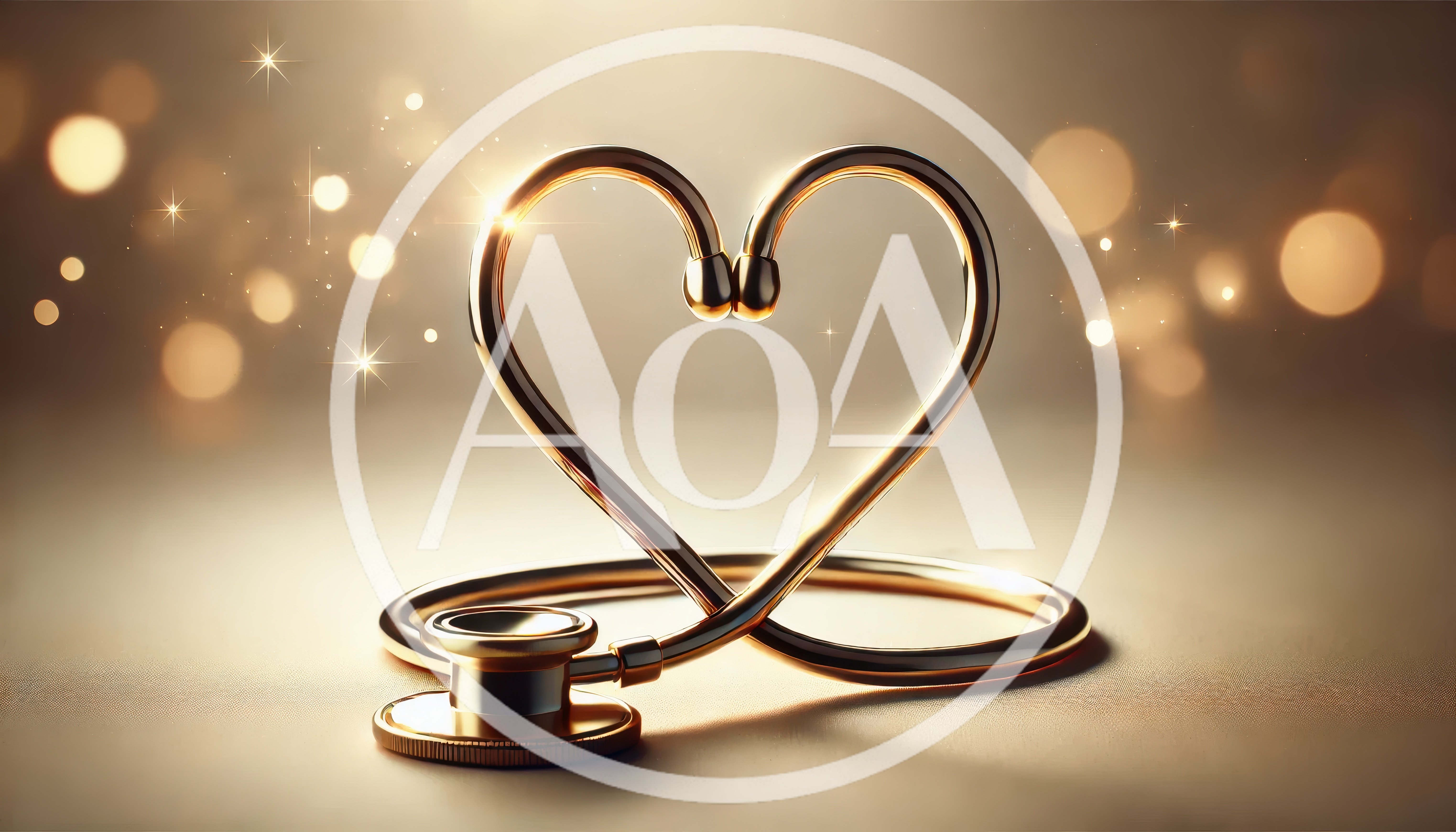 Golden Stethoscope Shaped Into A Heart