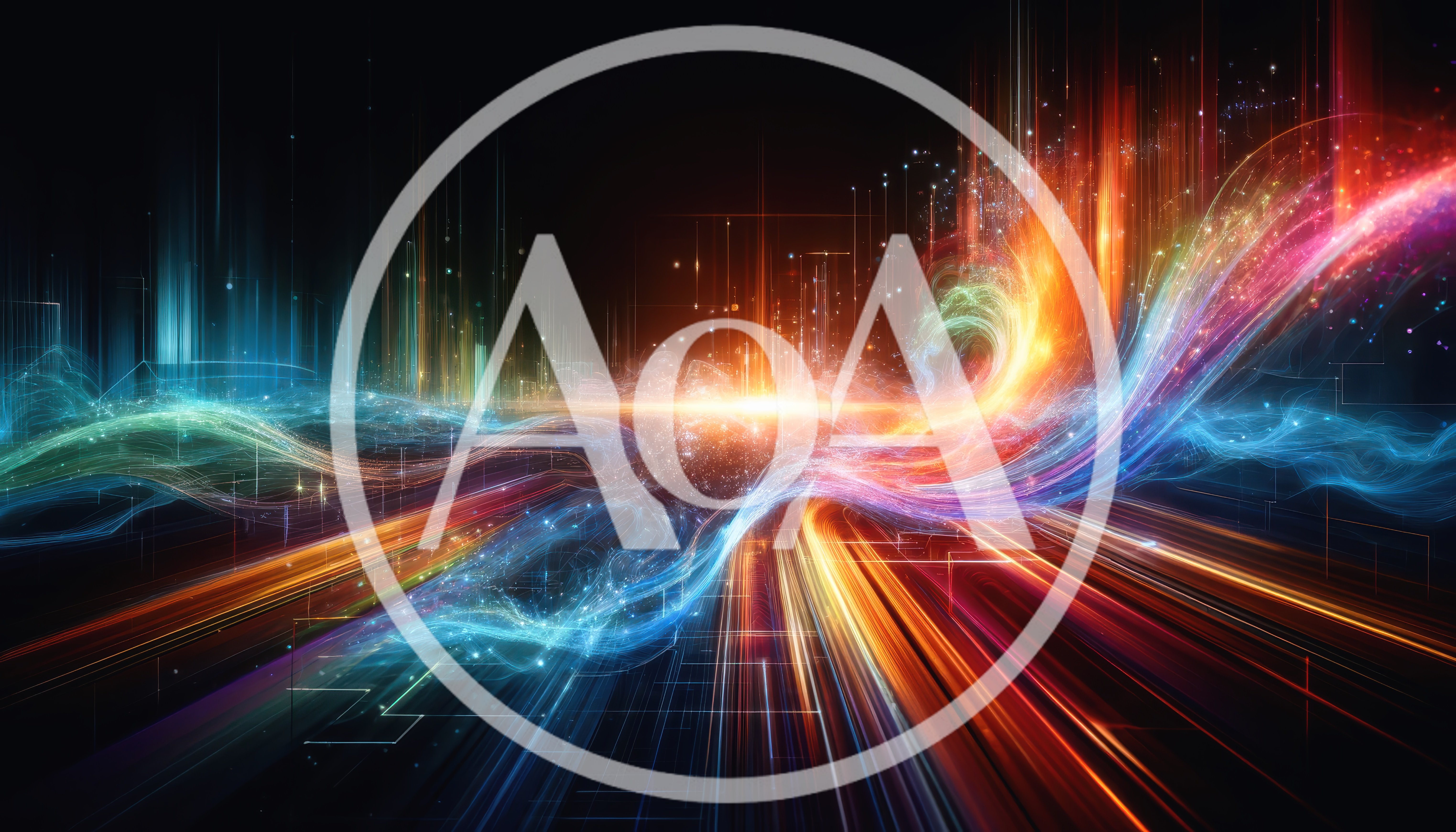 Abstract Digital Data Flow With Glowing Light Trails