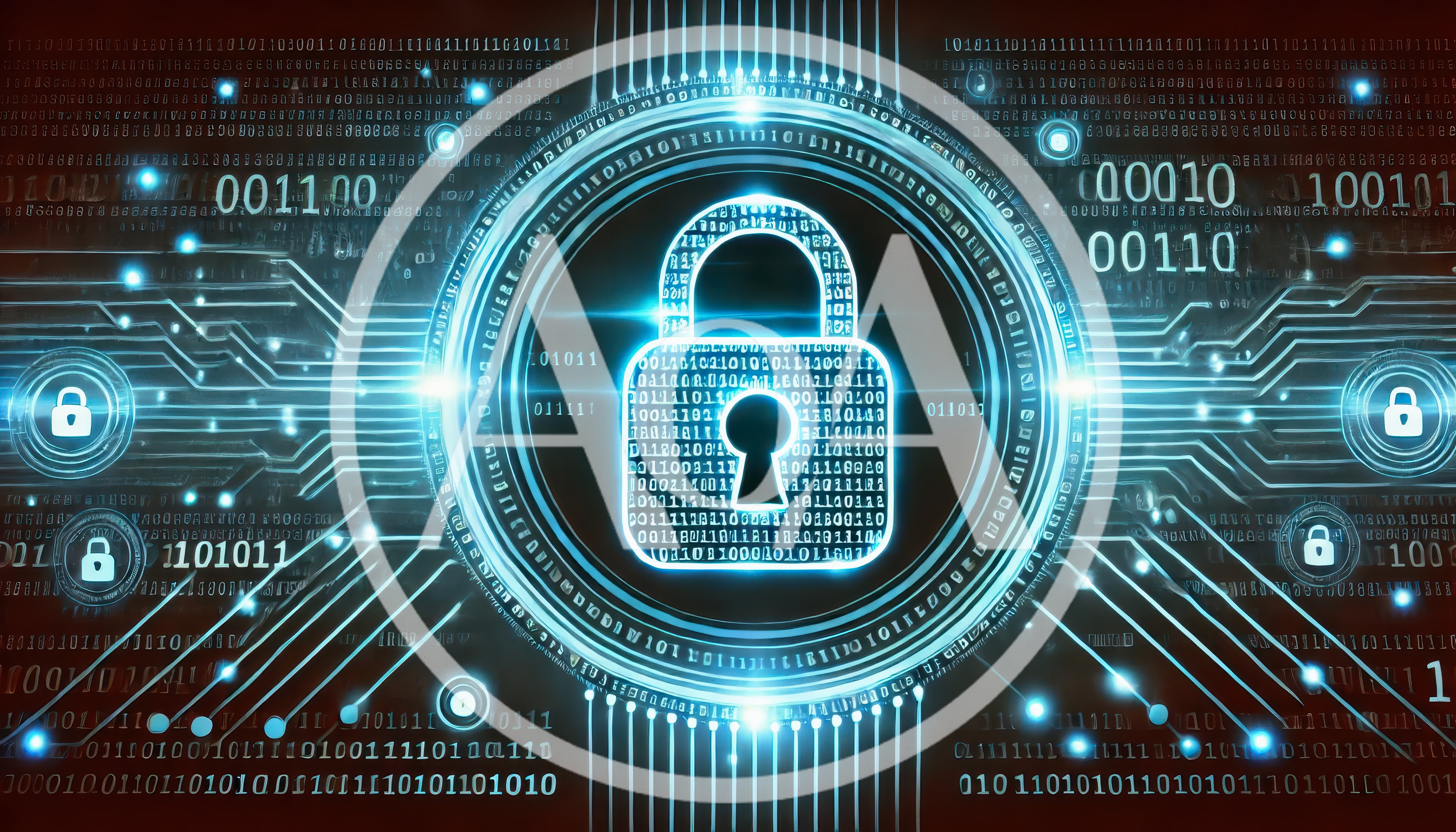Digital Security Concept With Glowing Padlock Icon