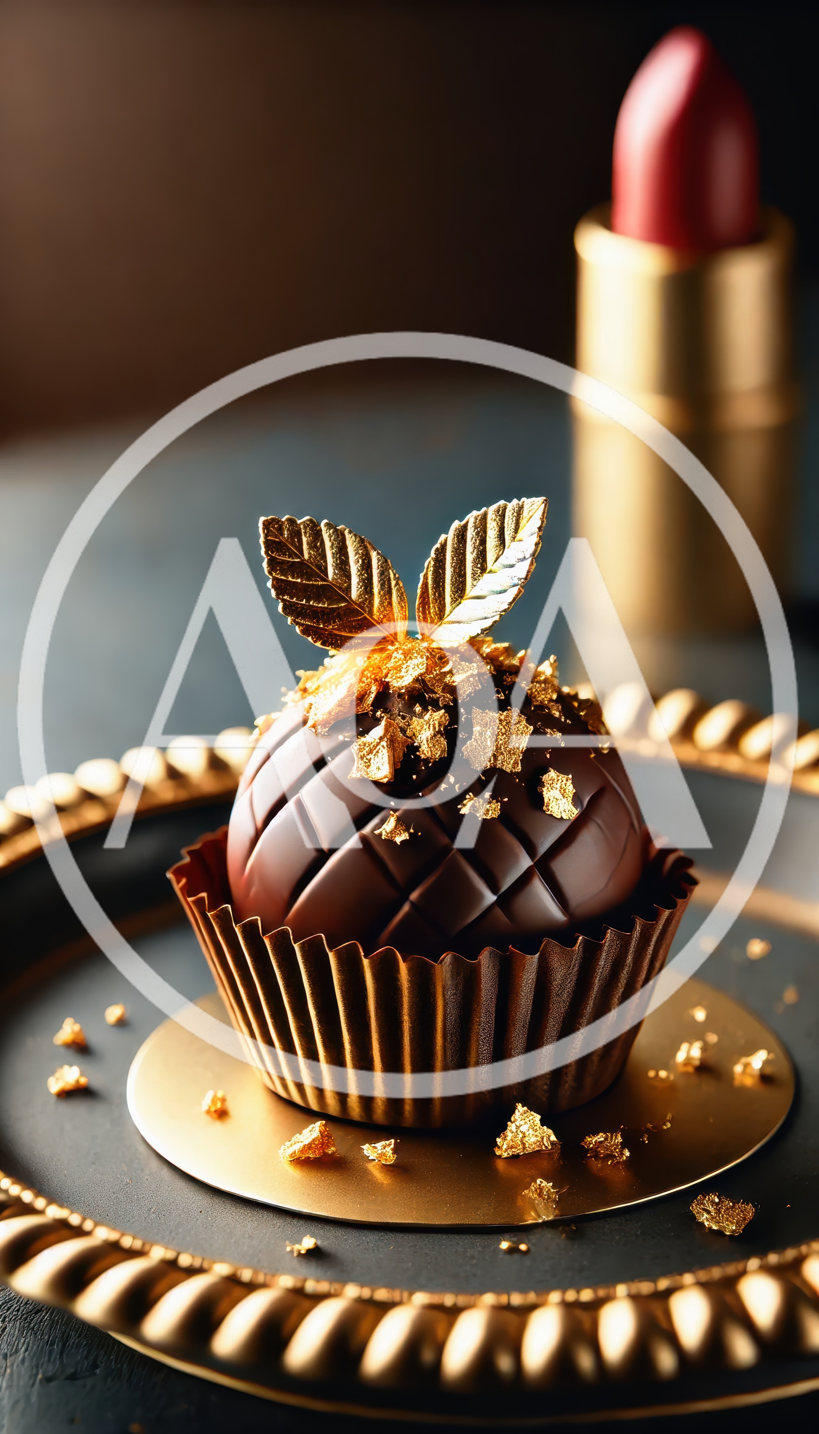 Gourmet Chocolate Truffle With Gold Leaf Decoration