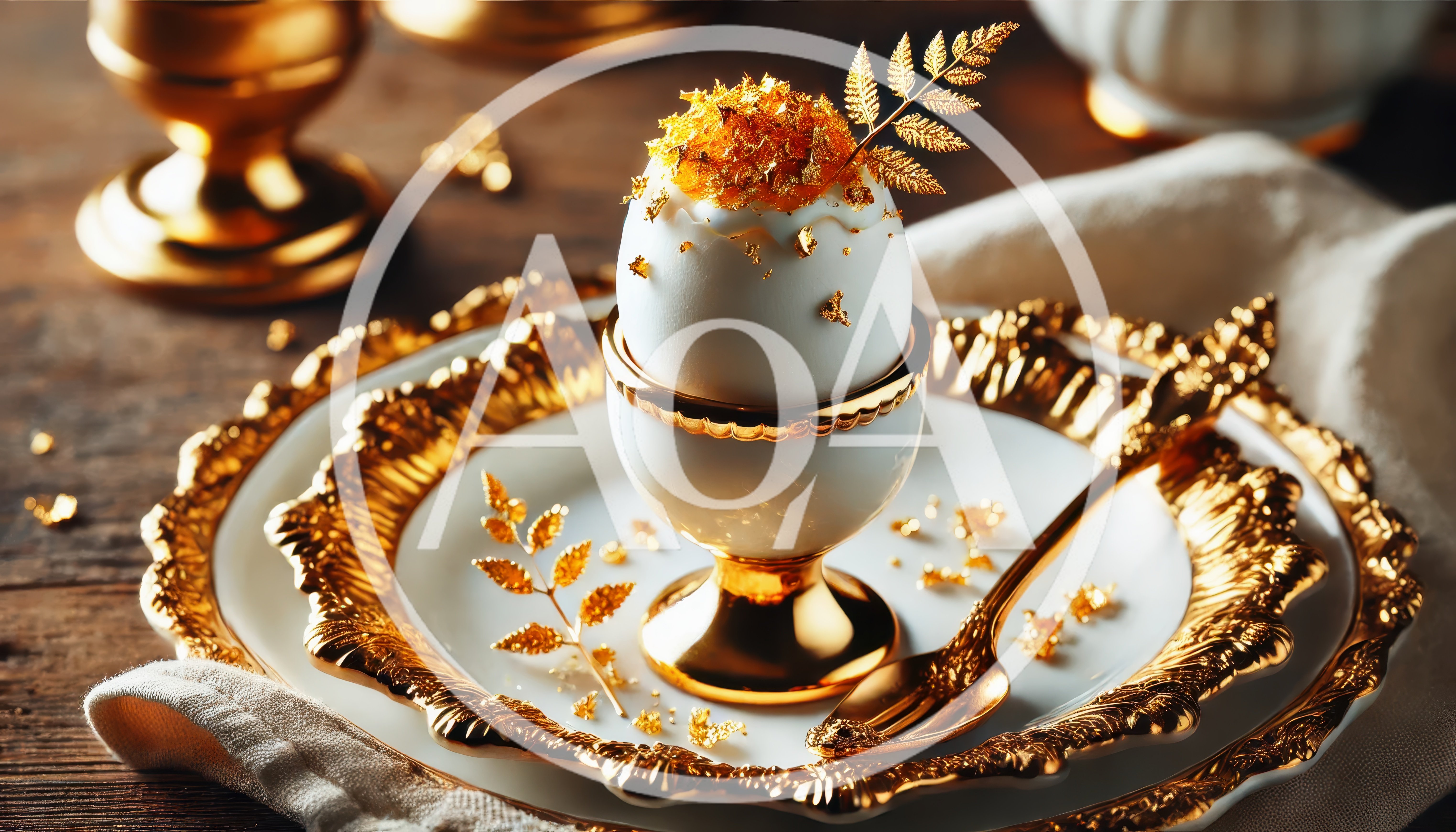 Luxury Soft Boiled Egg With Gold Leaf Garnish