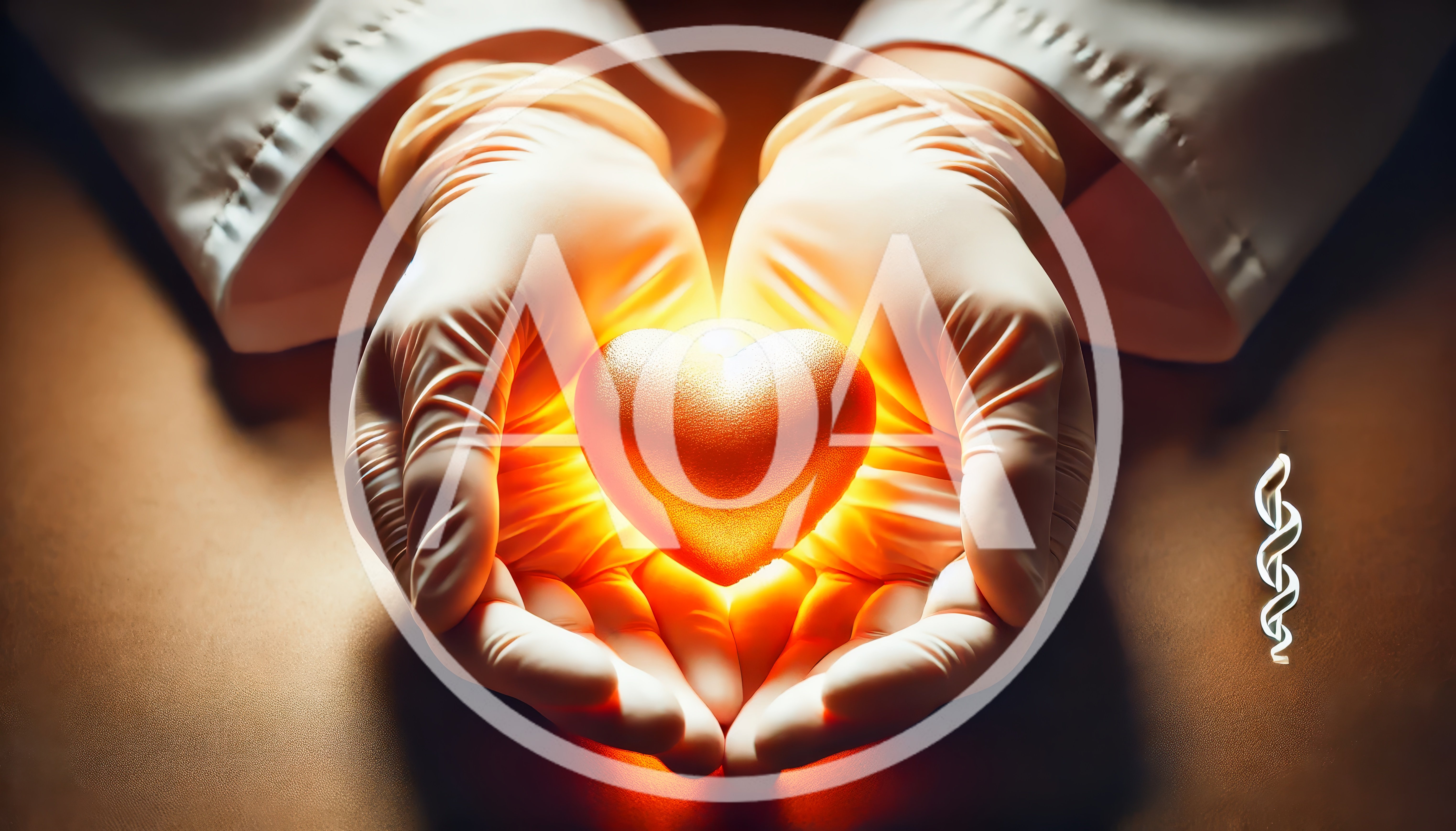 Doctor Holding Glowing Red Heart Symbol