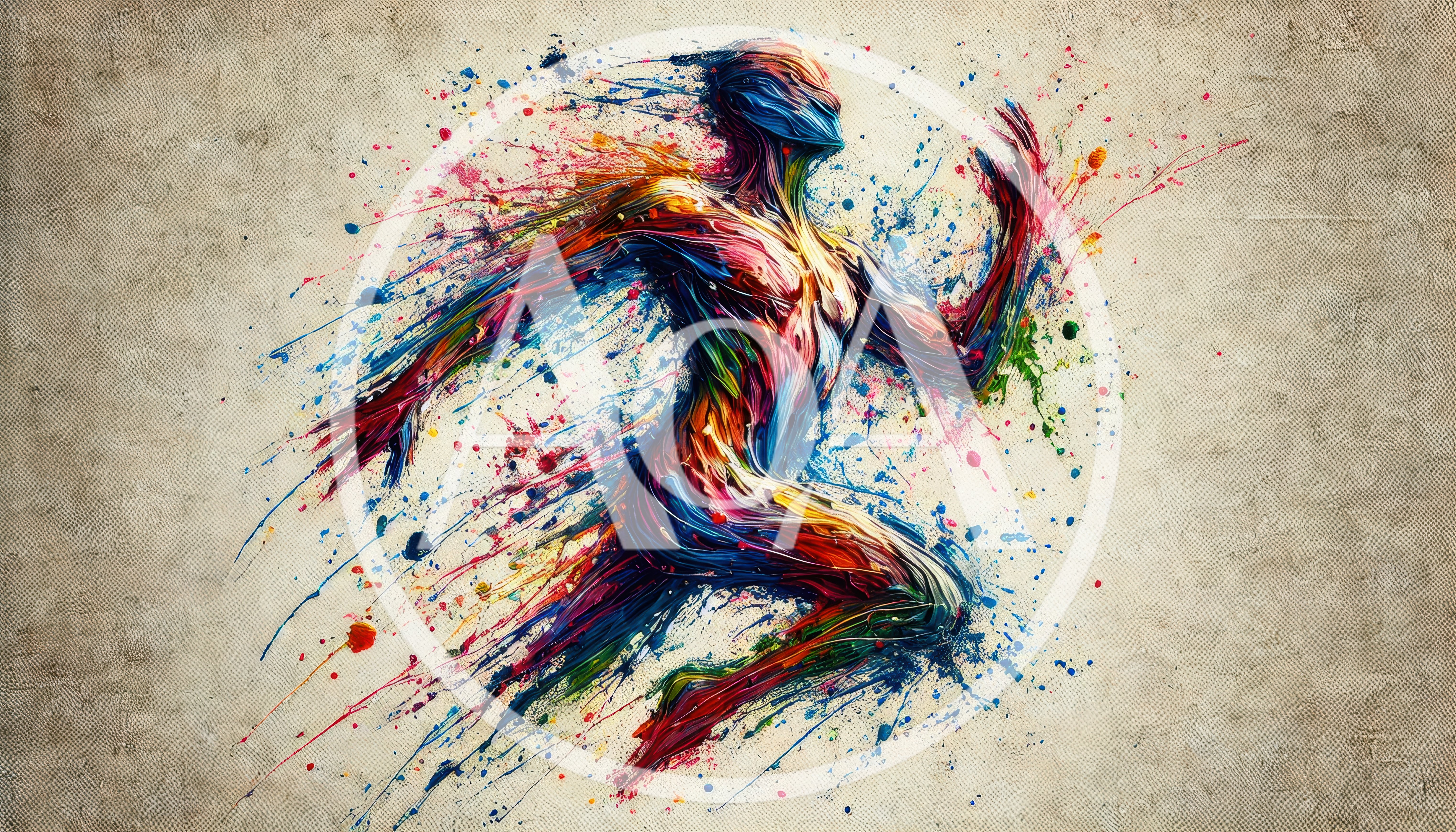 Abstract Colorful Human Figure Running In Motion