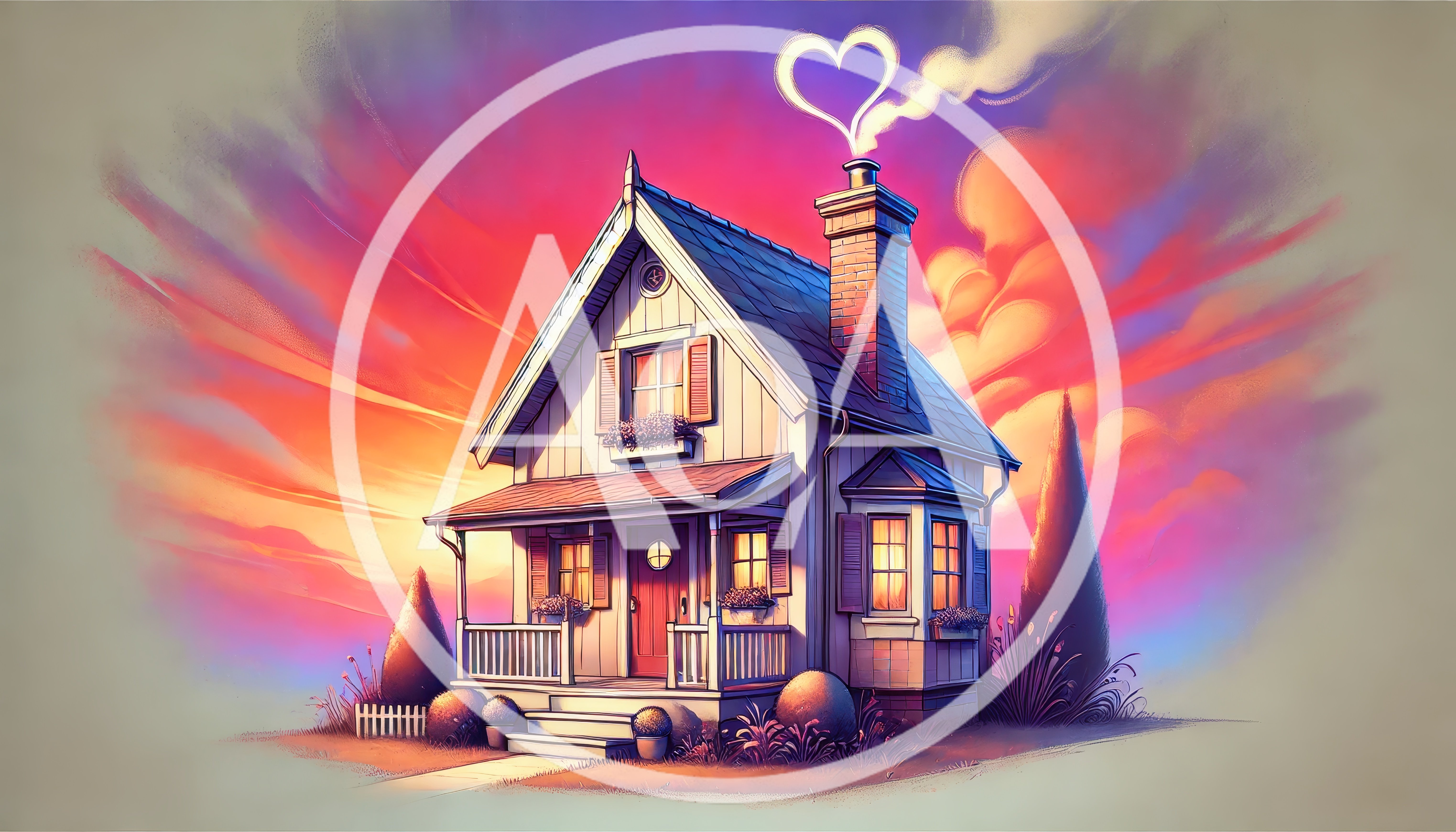 Cozy Cottage House With Heart Shaped Smoke